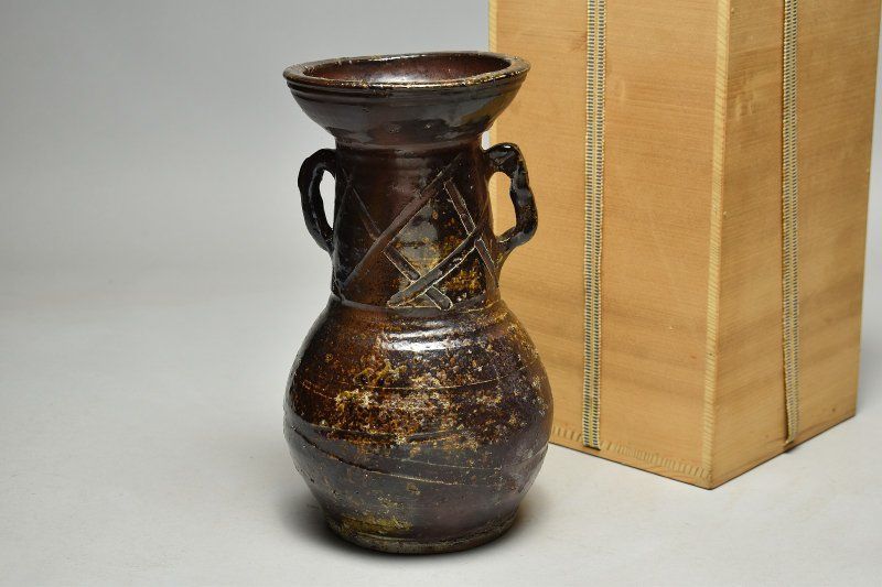 蔵A 5376 b 丹波 大上昇 花入れ 共箱