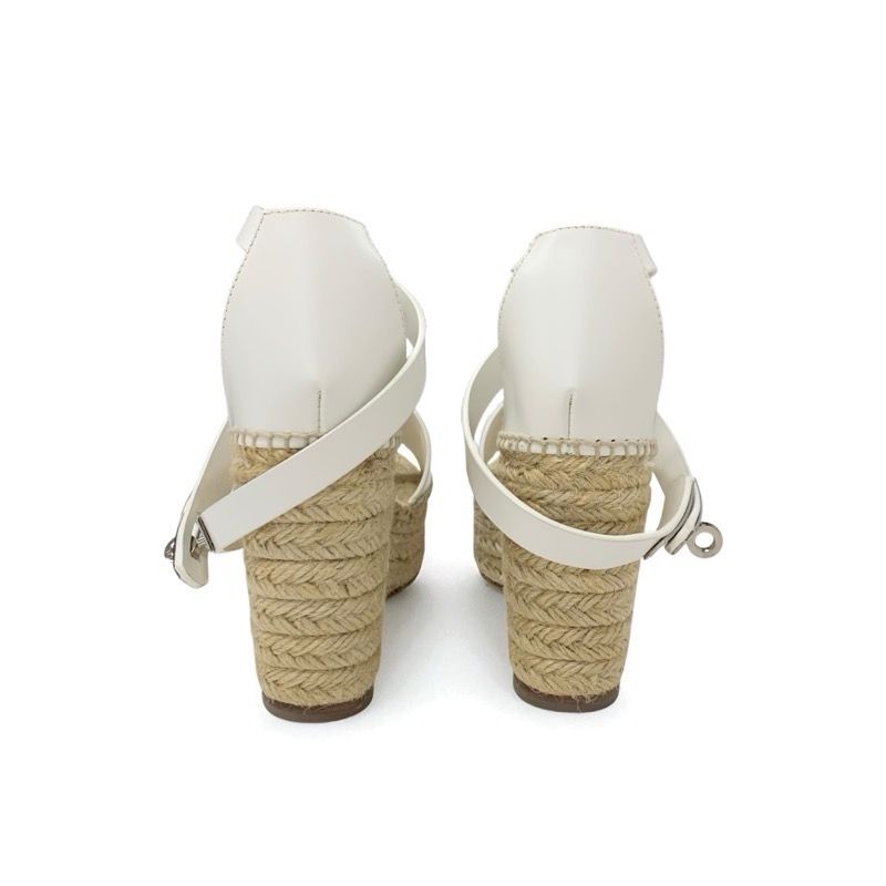 エルメス HERMES ティポリ サンダル 靴 シューズ レザー ホワイト 白