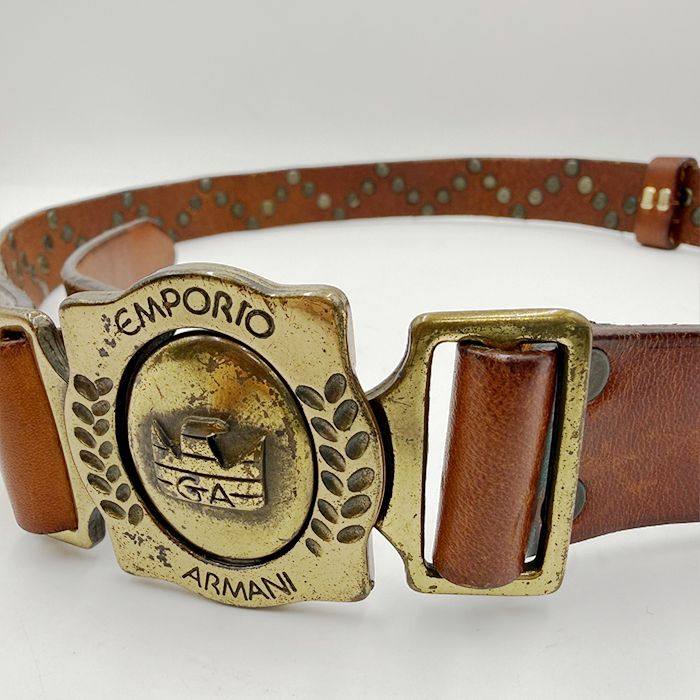 EMPORIO ARMANI エンポリオ・アルマーニ 本革 スタッズ ベルト