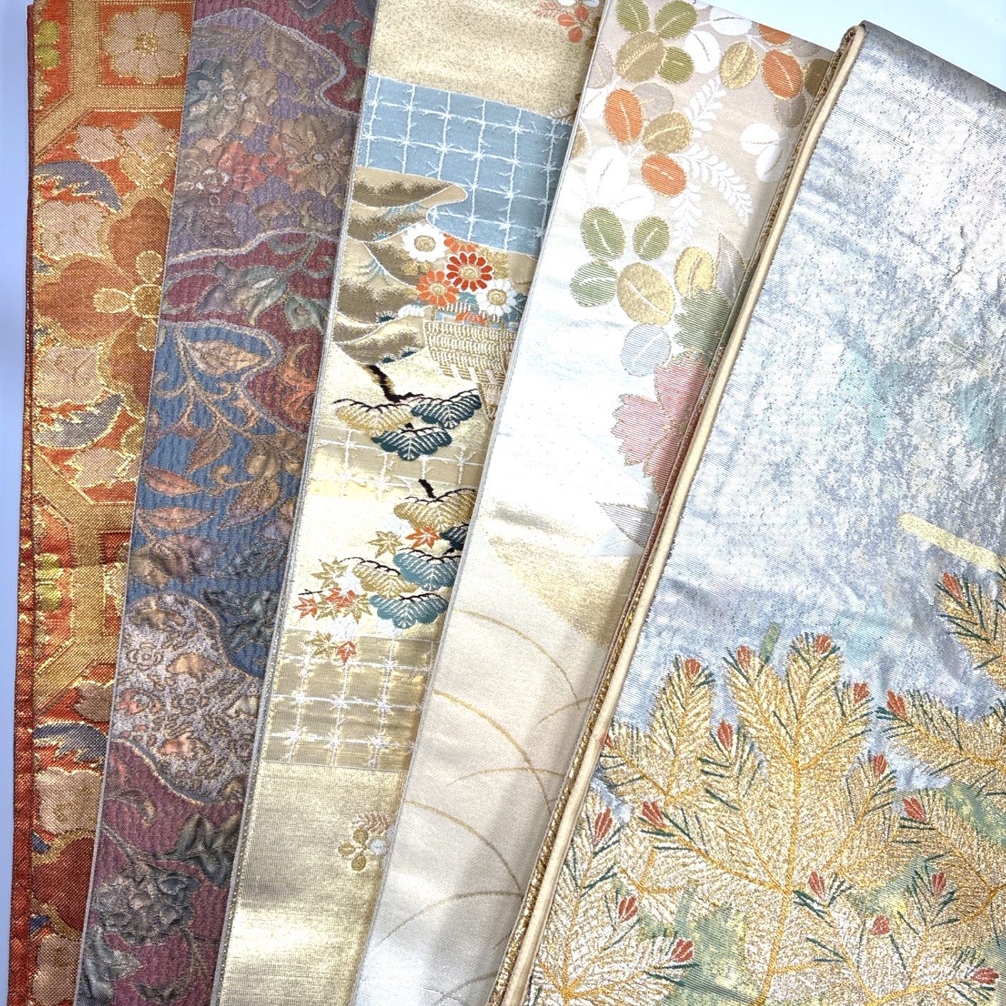 袋帯 5本 正絹 帯まとめ売り 同梱購入歓迎 リメイク用 着付け練習用