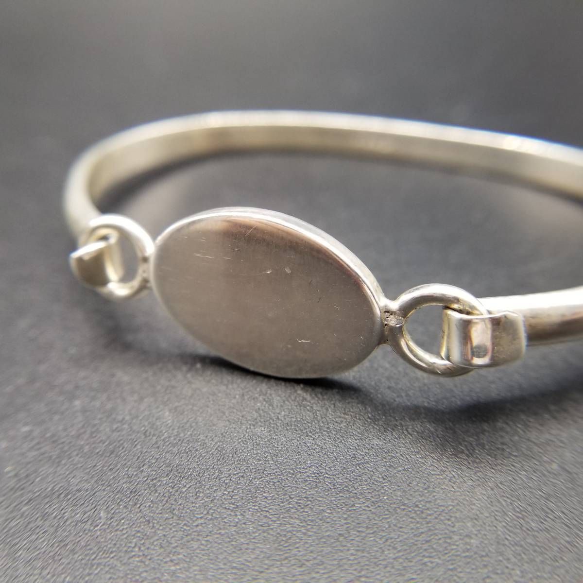 2004年 メキシコ 925 シルバー製 ヴィンテージ ブレスレット オーバル トップ 英国 London ホールマーク TAXCO産 シンプル 上品 Y 6-P