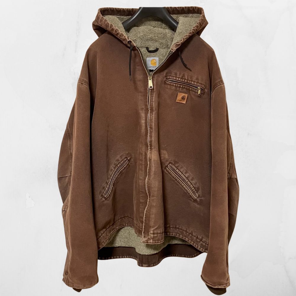 Carhartt カーハート ダックパーカー ボア裏地 ブラウン 3 XL USA規格