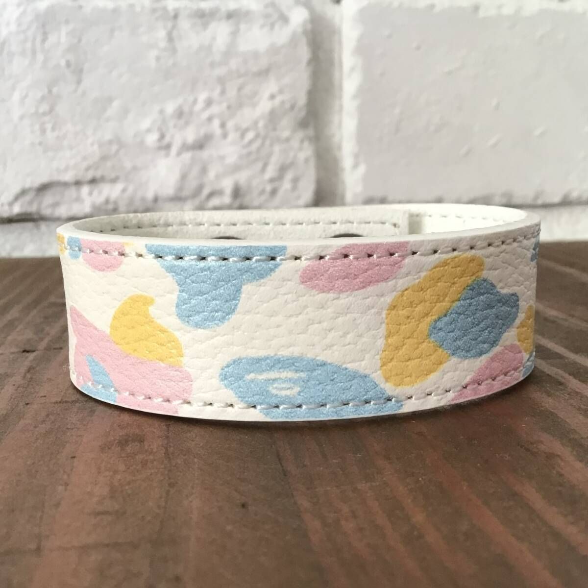 ★新品★ レザー ブレスレット マルチカモ a bathing ape BAPE cotton candy camo multi camo エイプ ベイプ アベイシングエイプ 迷彩 oj15