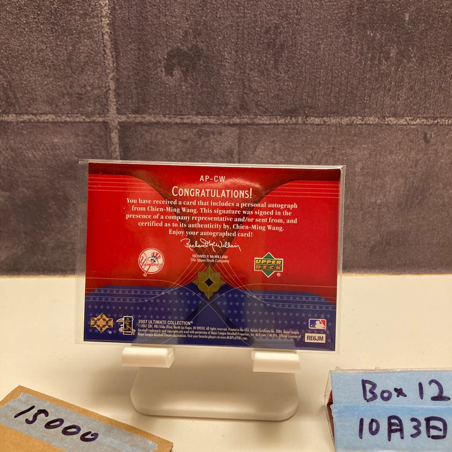 2007 Upper Deck Ultimate Collection Chien Ming Wang 直筆サインカード York Yankees America’s Pastime カード
