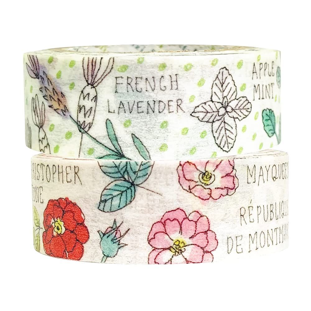 シール堂 マスキングテープ ヘブンリーガーデン Shinzi Katoh ハーブ ローズ 2巻セット ks-mt-12061