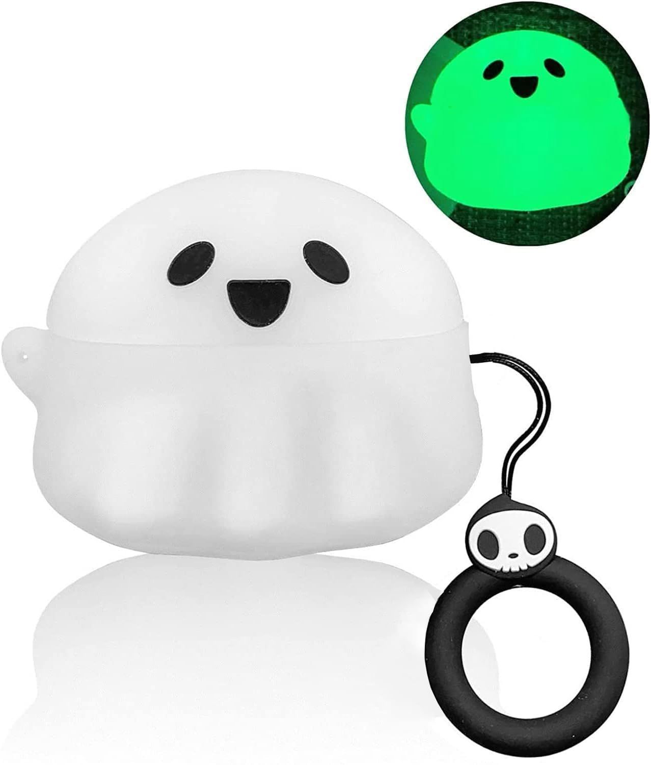 数量 For Airpods pro 2 ケース 第2世代 2025 カバー シリコン素材 エアーポッズ 保護ケース 着装まま充電 耐衝撃 防水 防塵 全面保護 萌え ストラップ付き 3 D 漫画 幽霊