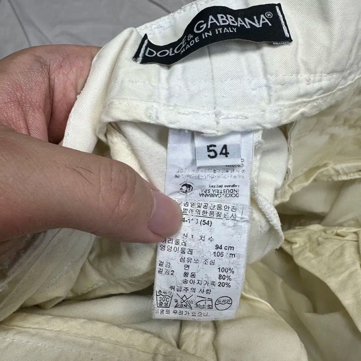  ドルチェ＆ガッバーナ アイボリー カーゴパンツ 38 チノパン パンツ
