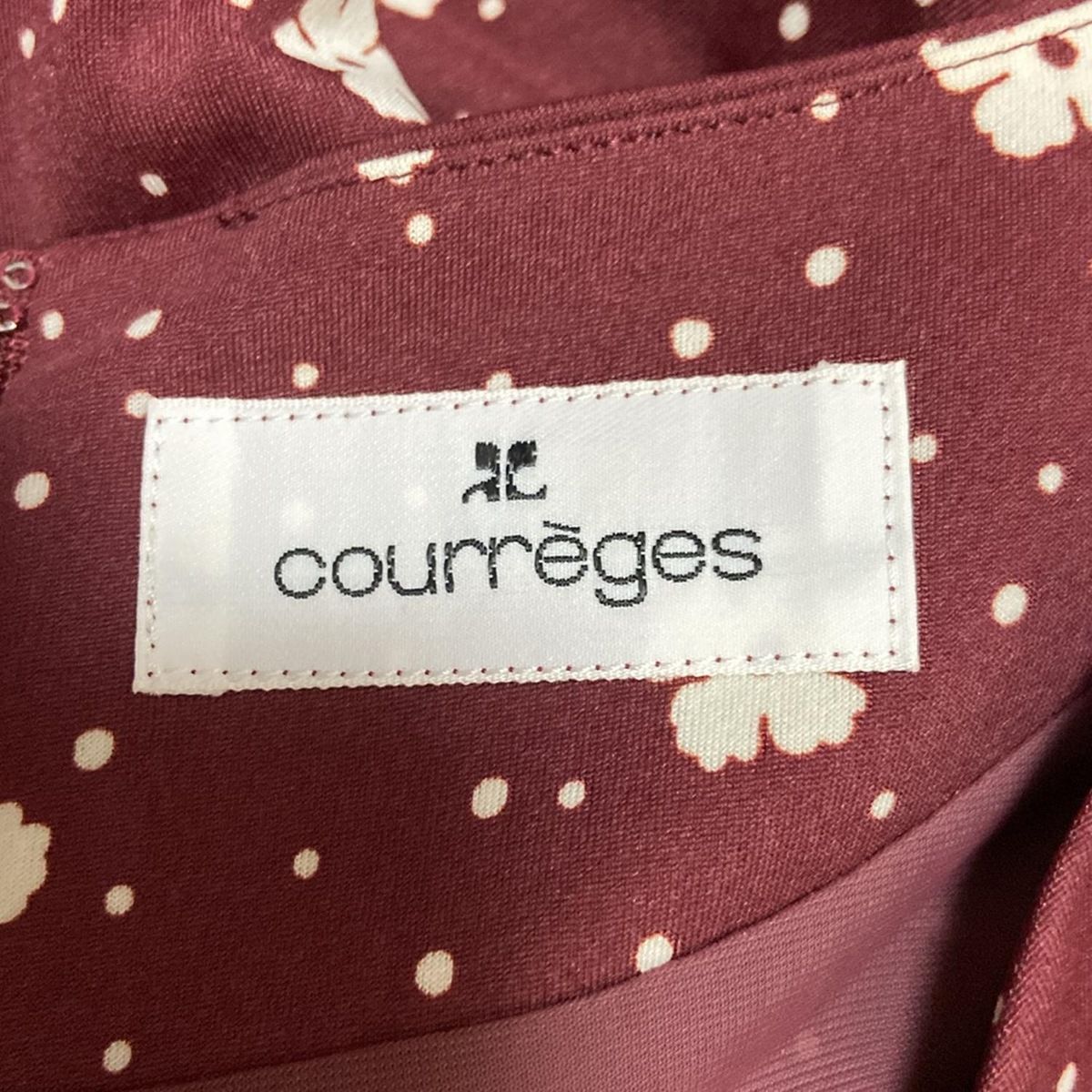 ボルドー×白 半袖