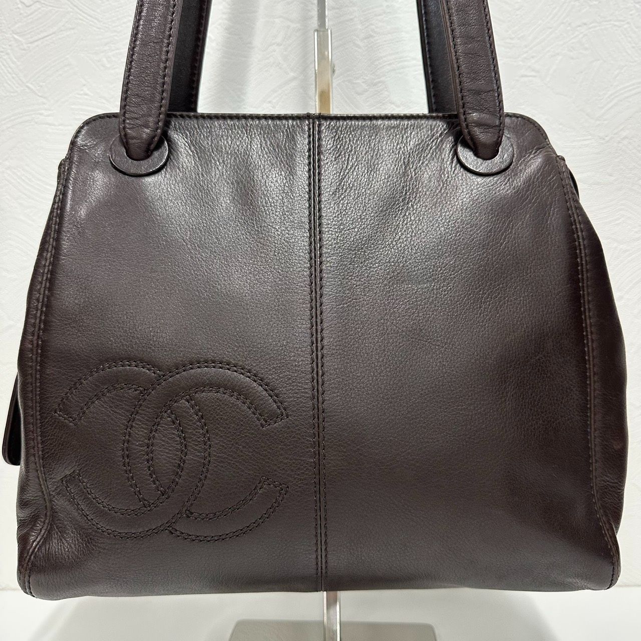 返品OK】CHANEL シャネル ココマーク ラムスキン トートバッグ シール