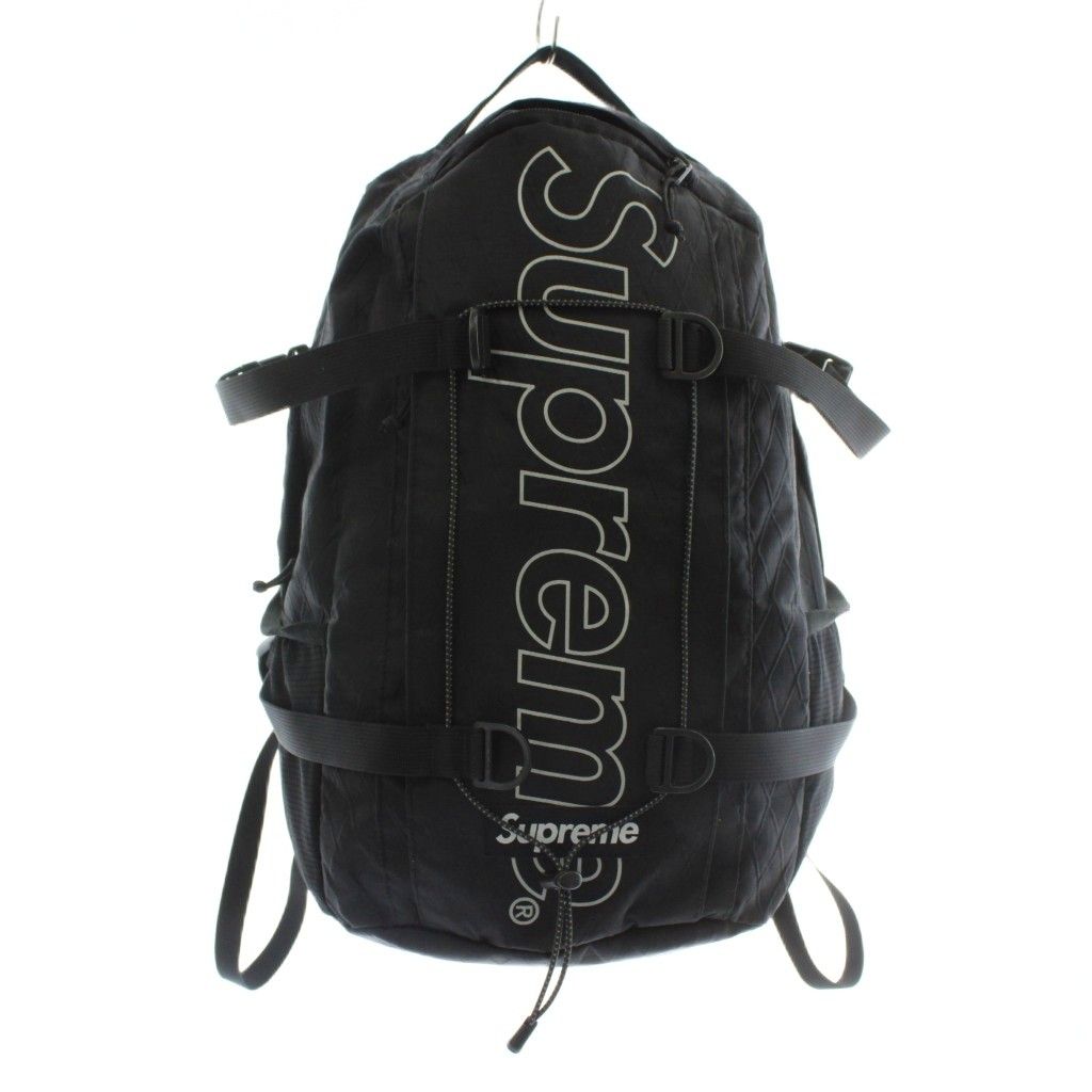シュプリーム SUPREME 18 AW BACK PACK BLACK リュックサック バックパック デイパック ナイロン ロゴ 黒 ブラック XZ GY 12