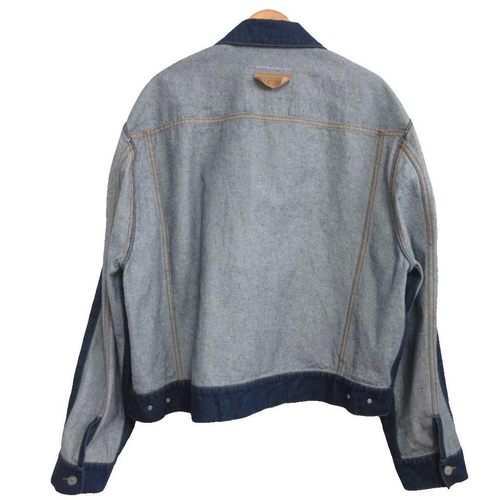 エムエムシックス メゾンマルジェラ MM 6 Maison Margiela 25 SS DENIM JACKET インサイドアウト パッチ デニムジャケット 再構築 48 ブルー インディゴ M 30018
