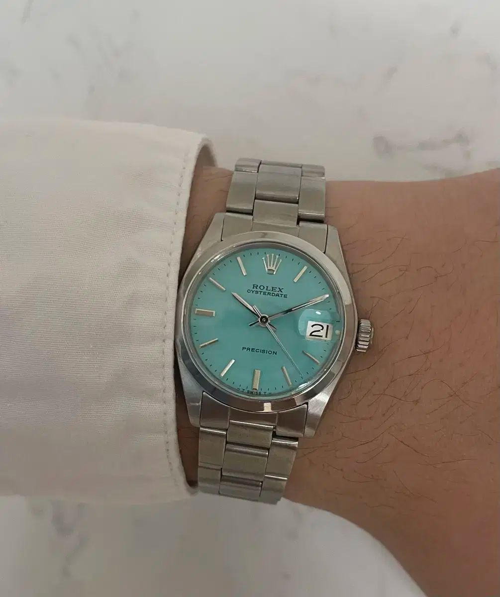 ROLEX ロレックス オイスターDATE 6466 ティファニーブルー 31 mm 手巻き ヴィンテージ 時計