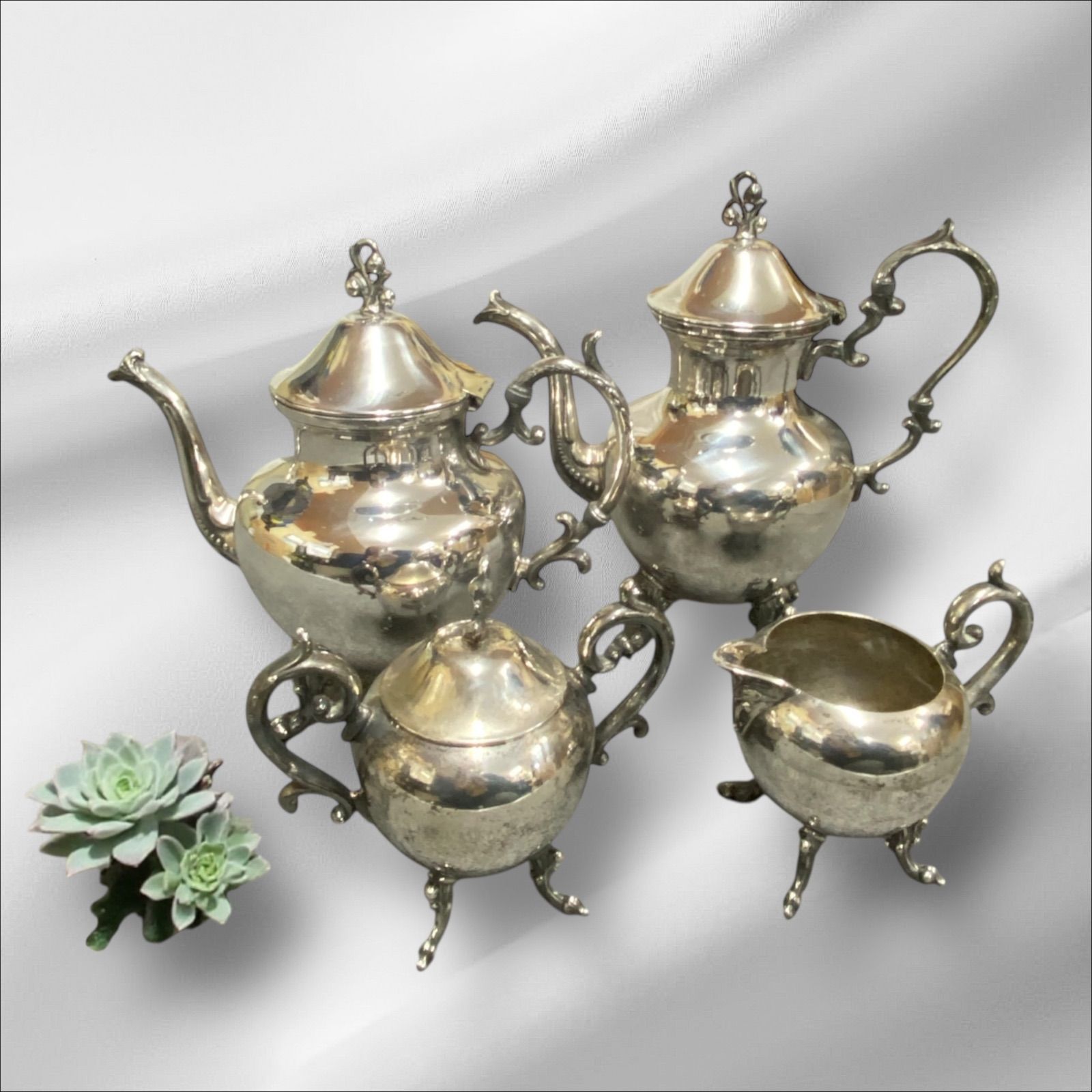ヴィンテージ シルバー ティー コーヒーセット4点セットVintage Silver Tea Coffee set 1883 Plated 4 Piece