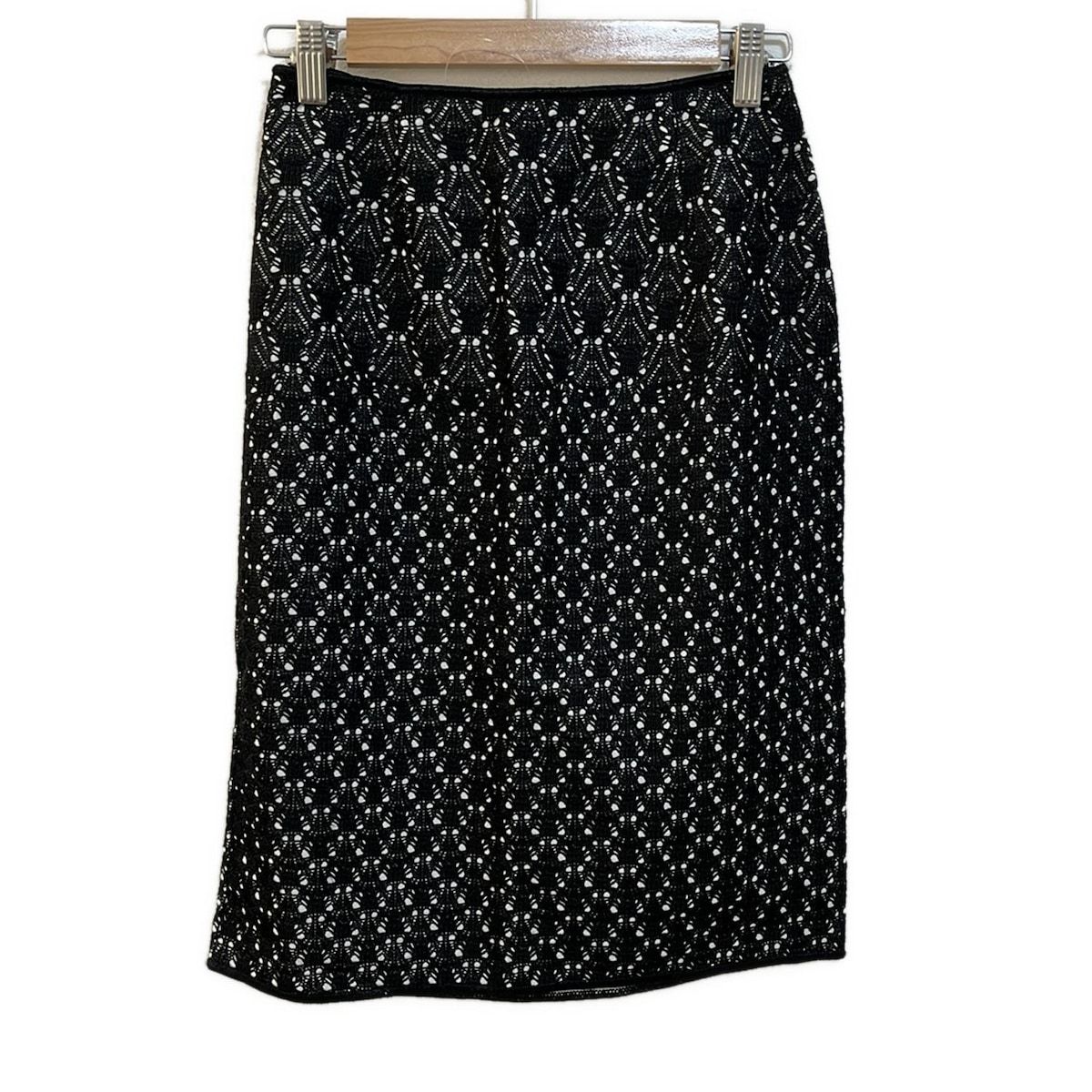 MISSONI(ミッソーニ) スカート サイズ40 M レディース - 黒×白 ひざ丈