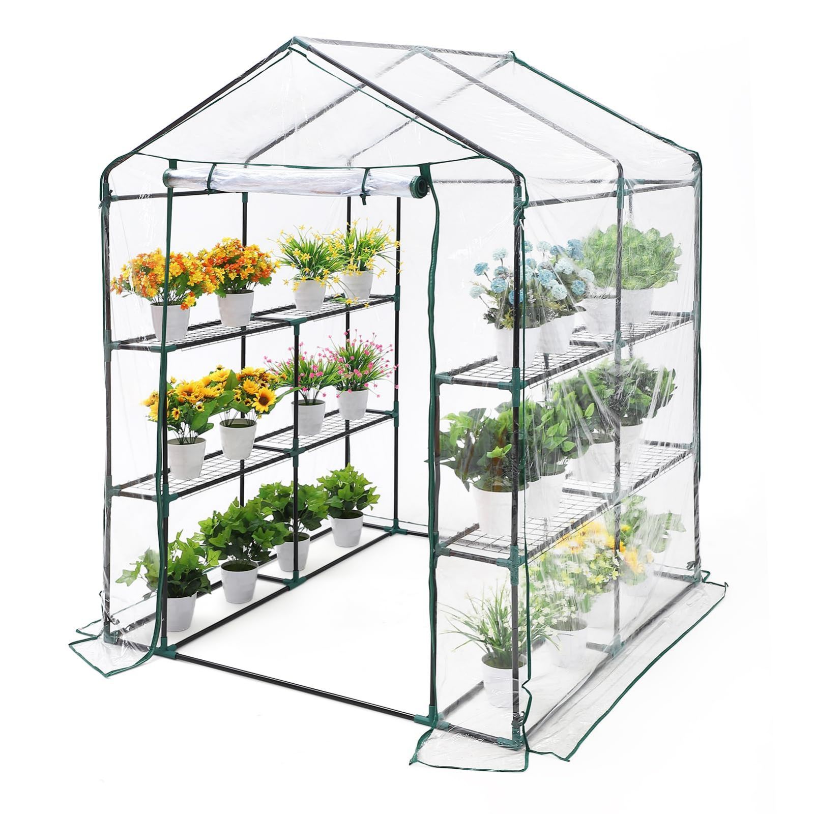 ガーデンハウス 家庭菜園 ビニールハウス ビニール温室 大容量 家庭用 簡易 風対策 霜よけ 雨よけ 虫よけ 0.6坪 143 197 cm