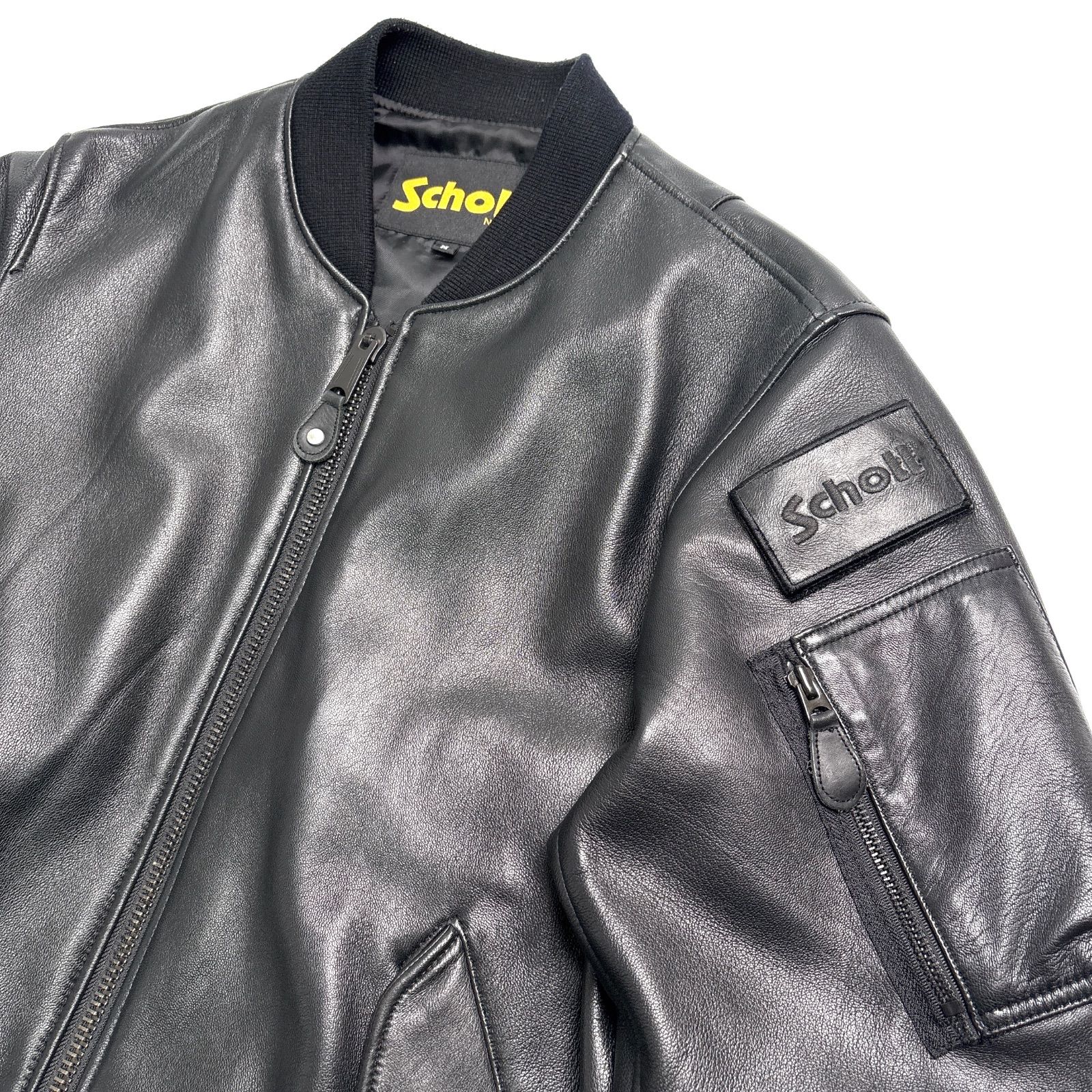 羊革】SCHOTT x JOURNAL STANDARD レザージャケット MA-1 黒 M - メルカリ