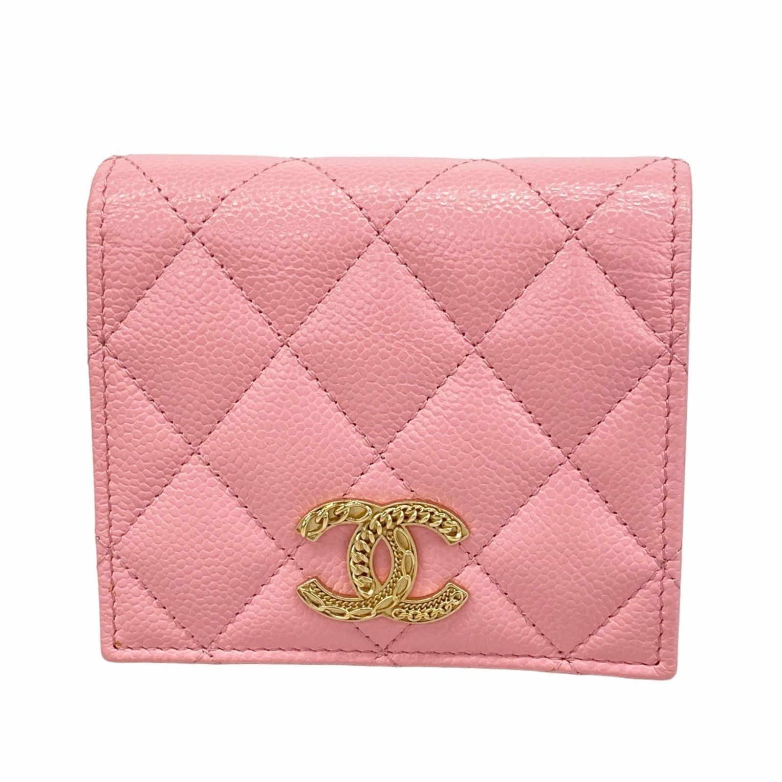 シャネル Chanel 財布 マトラッセ キャビアスキン ピンク レディース