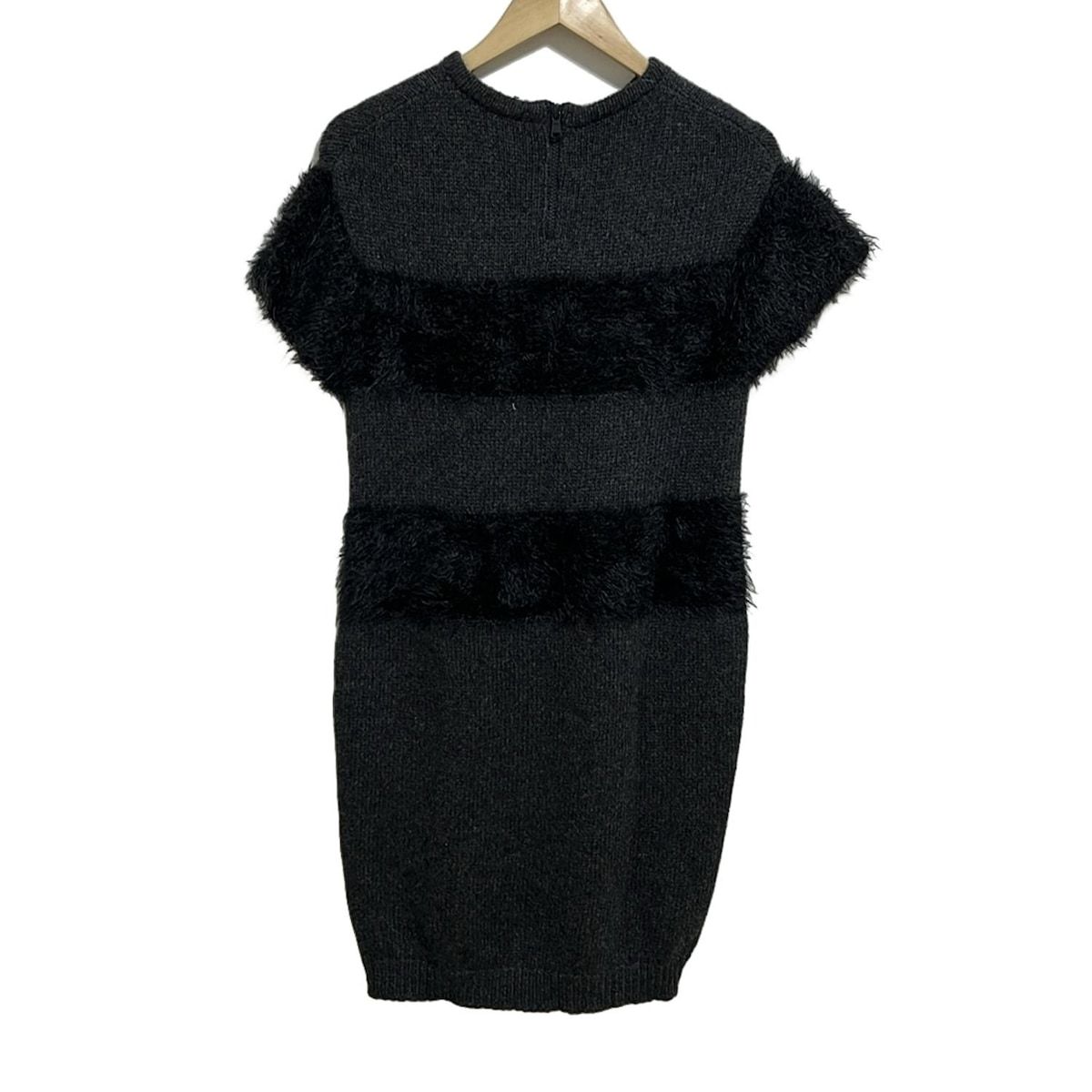 BRUNELLO CUCINELLI ブルネロクチネリ ワンピース レディース ダークグレー クルーネック 半袖 ひざ丈 ニット