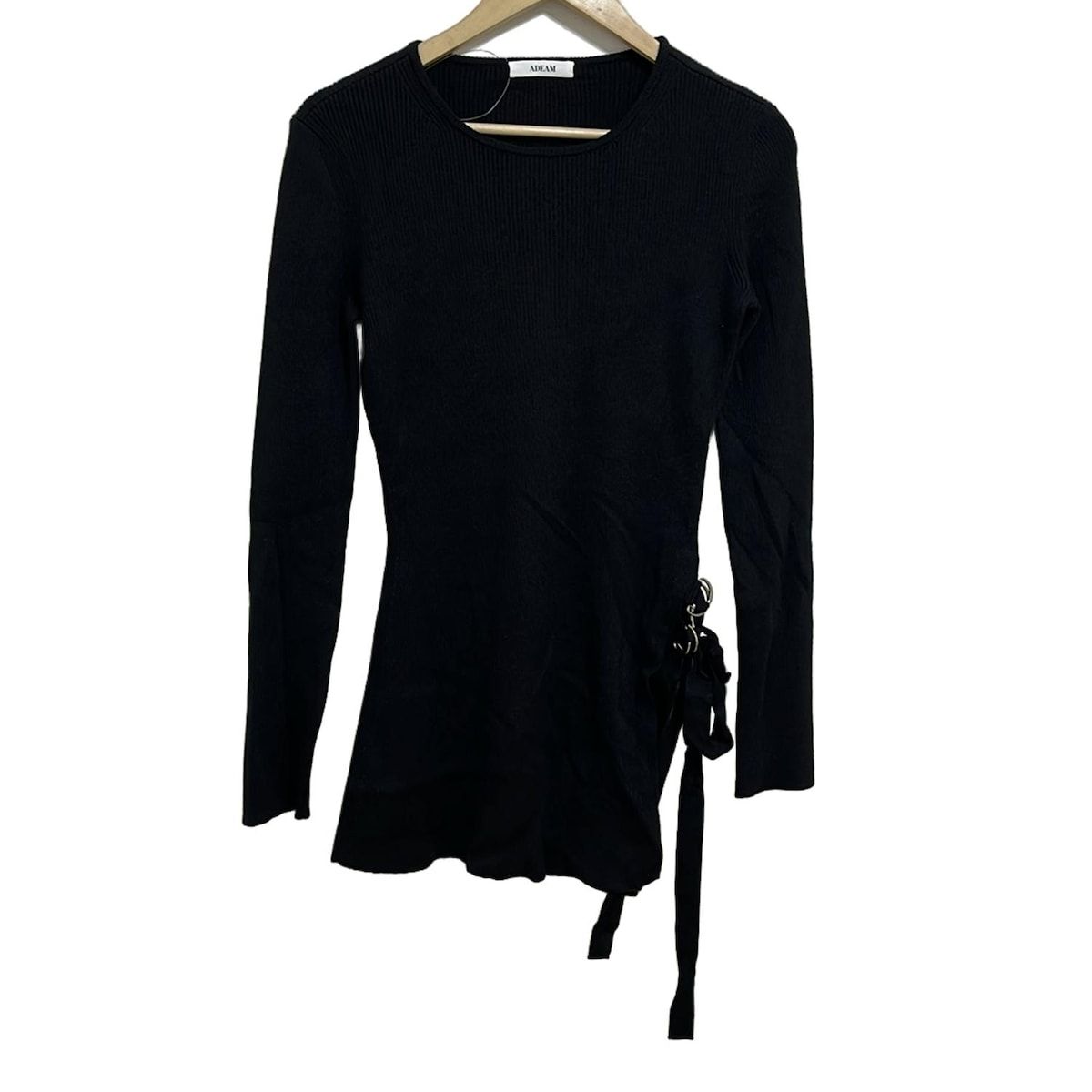 ADEAM アディアム チュニック サイズ2 M レディース - 黒 クルーネック 長袖 ニット