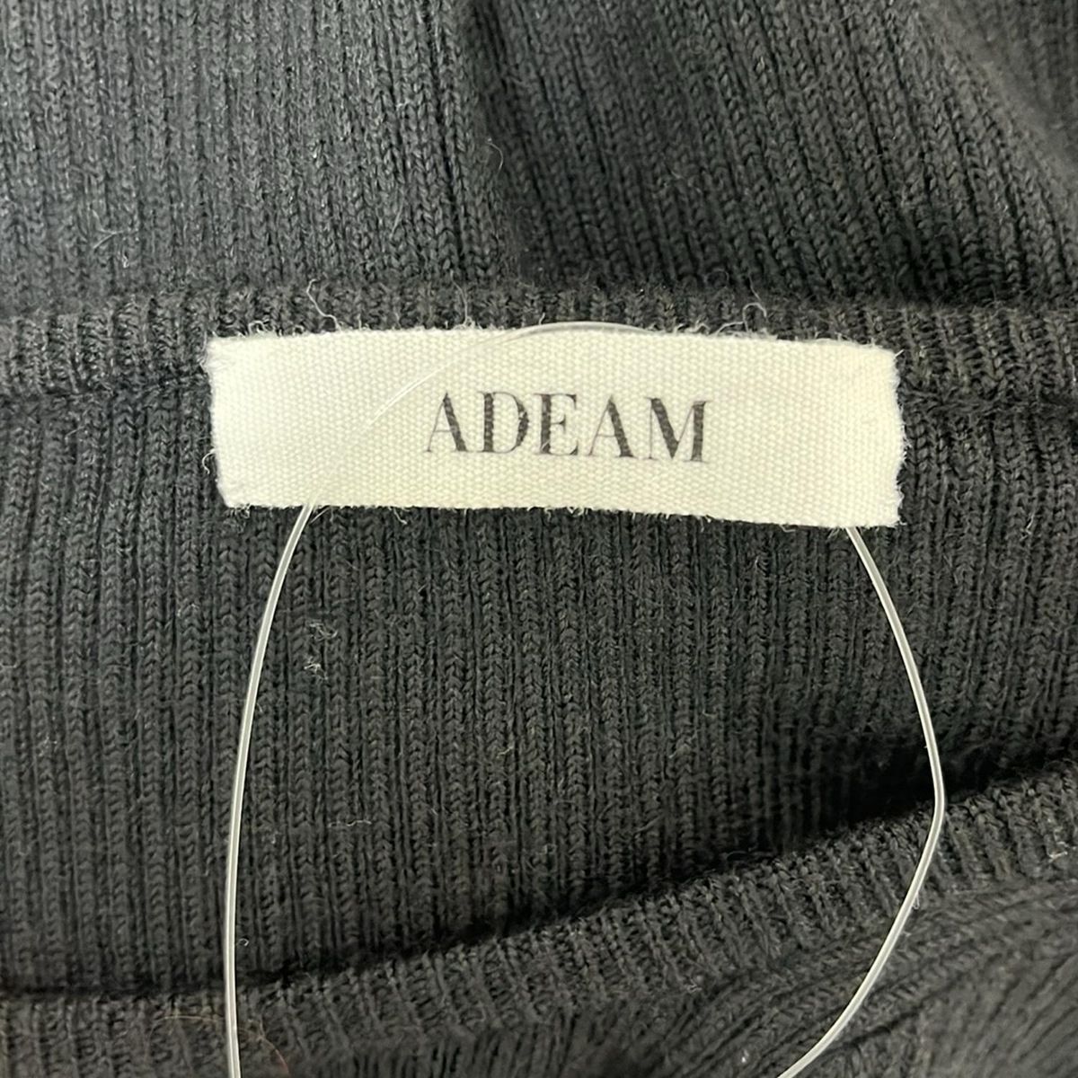  ADEAM アディアム チュニック サイズ2 M レディース - 黒 クルーネック 長袖 ニット 半袖 チュニック