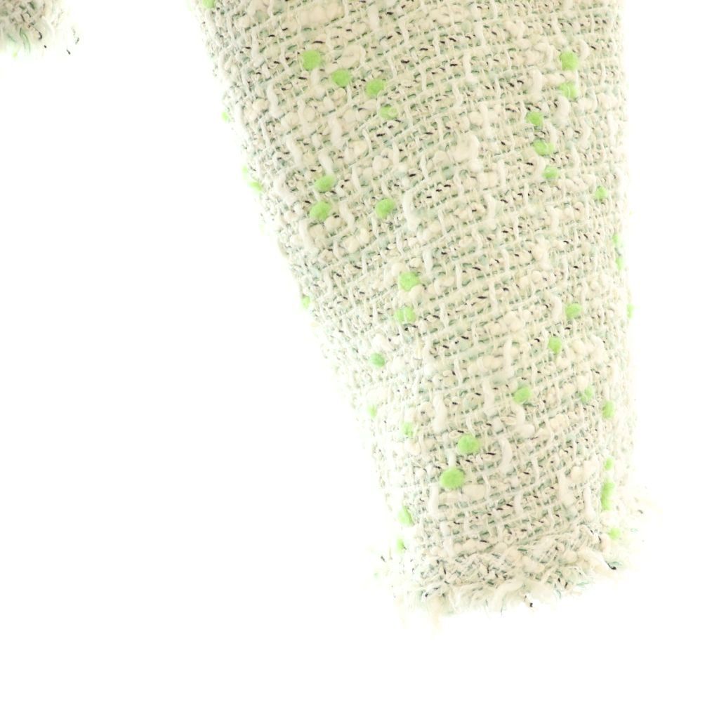 ルネ Rene TISSUE ツイードジャケット アウター ノーカラー ジップ