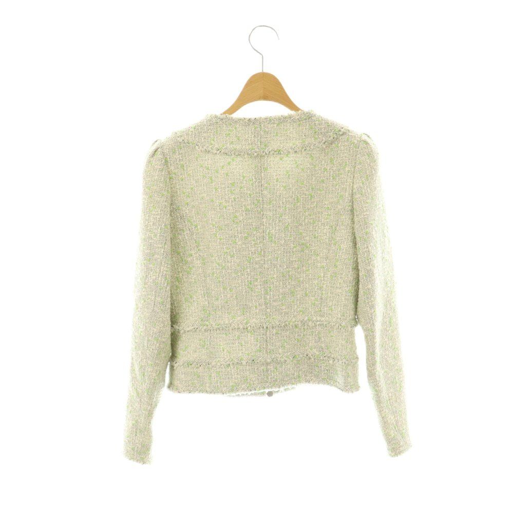 ルネ Rene TISSUE ツイードジャケット アウター ノーカラー ジップ