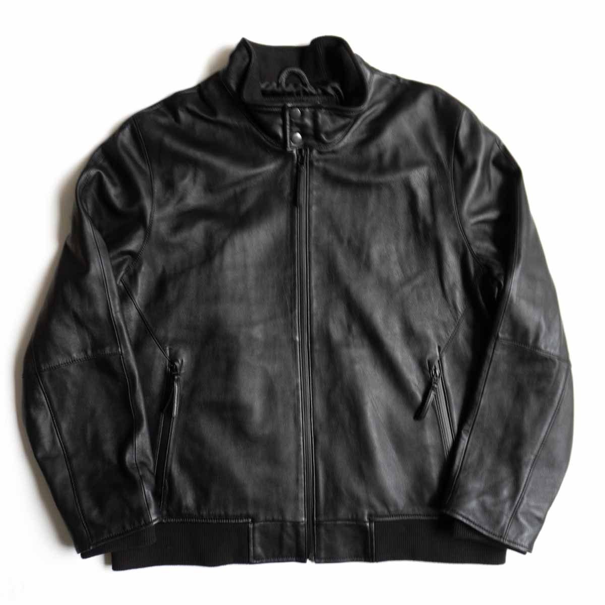 【美品】EDDIE BAUER 【ラムレザー スイングトップ】XL ブラック 羊革 ブルックスブラザーズ 25110963