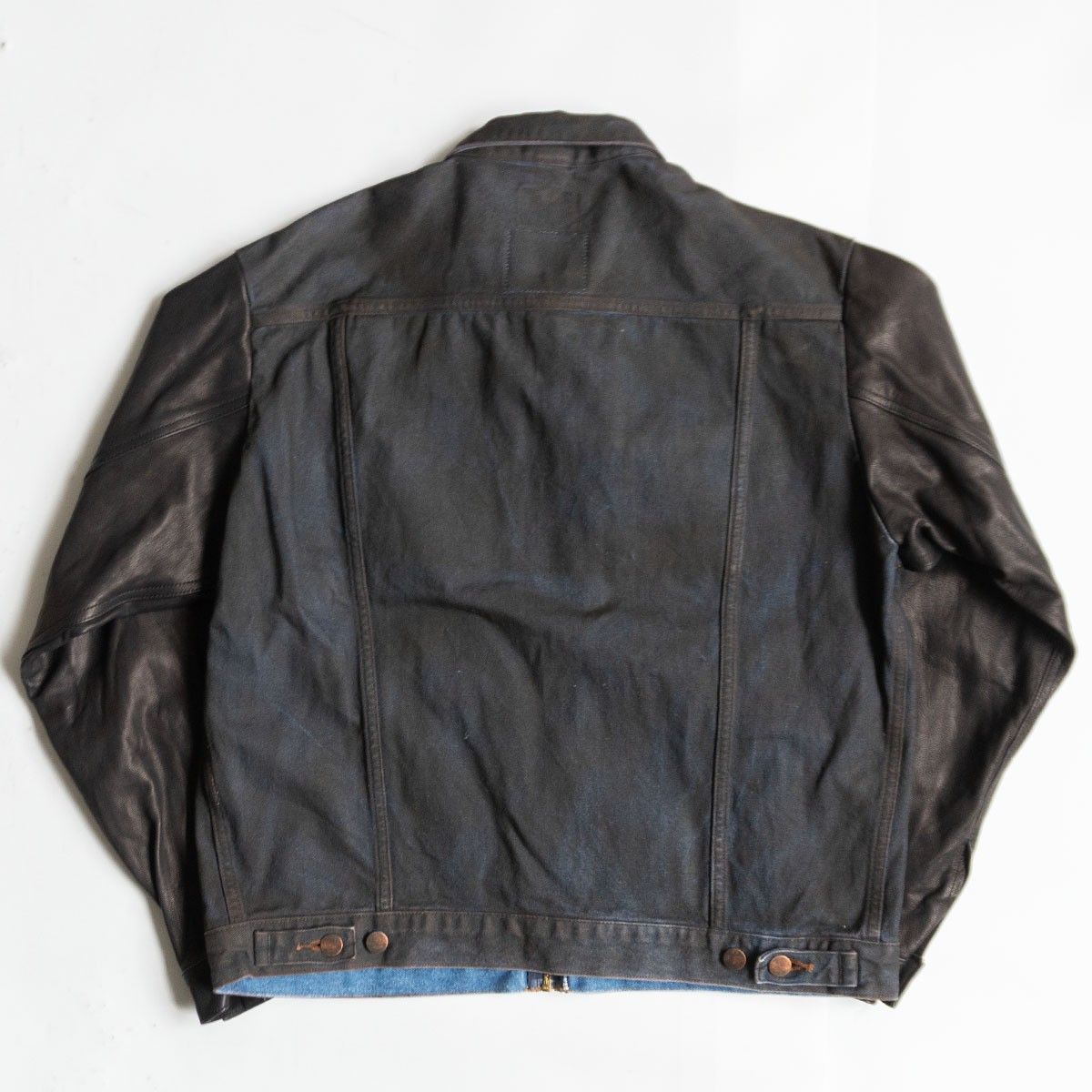 ISAMU × Wrangler 袖レザー デニムジャケット L イサムカタヤマバックラッシュ ラングラー