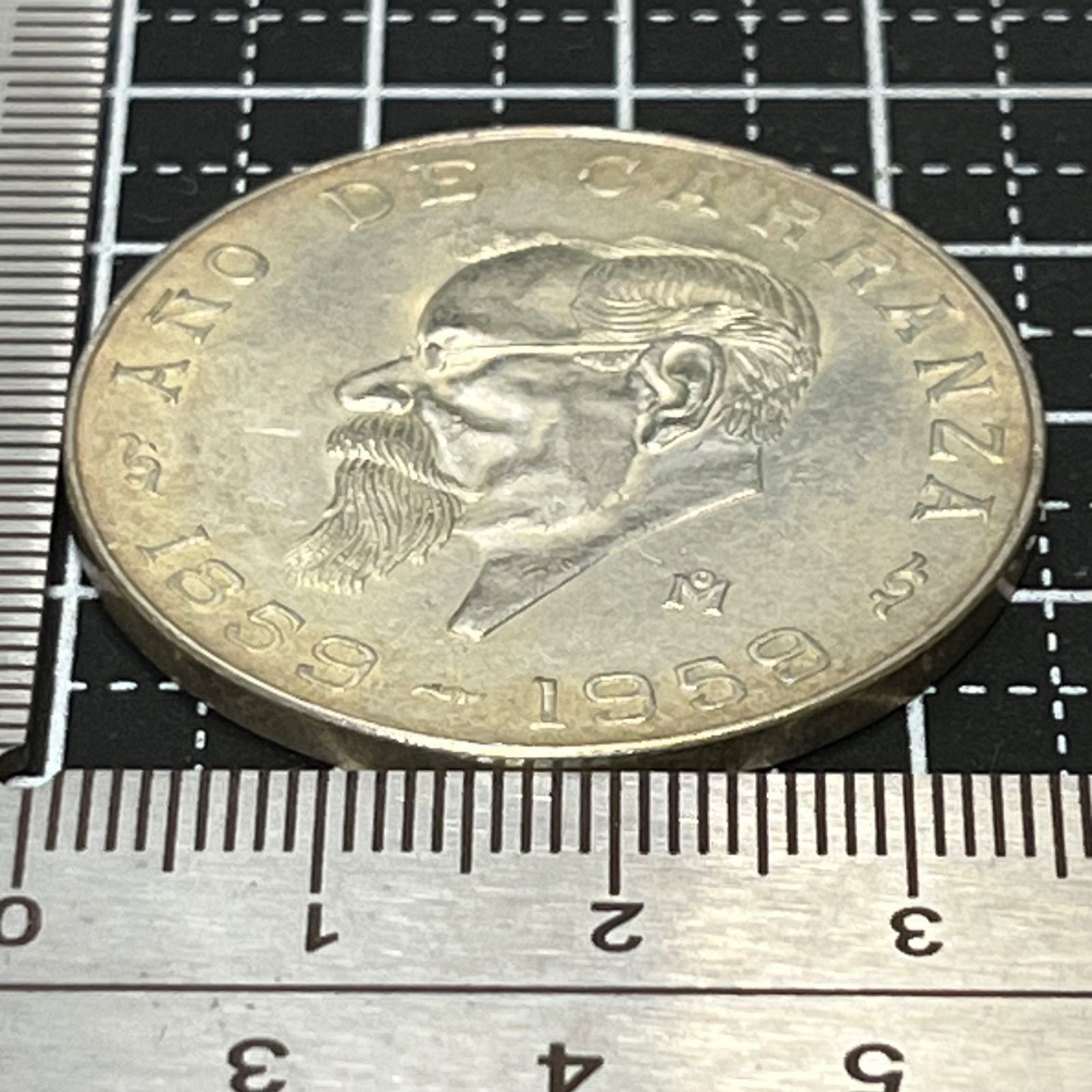 銀貨】1959年 メキシコ 5ペソ銀貨 カランサ 生誕100周年記念 LEY0.720