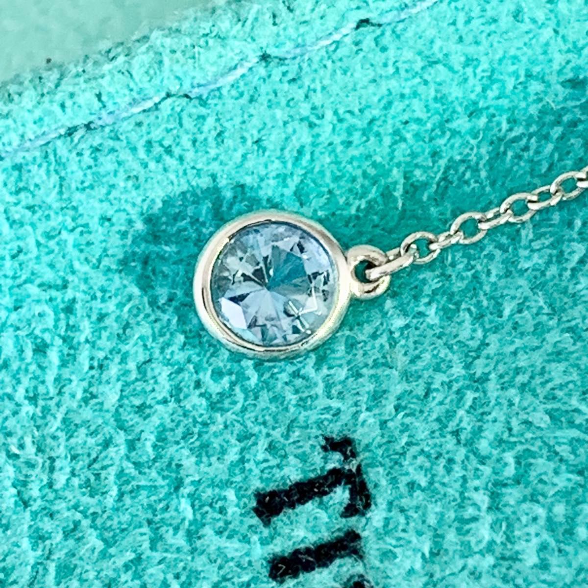 ティファニー美品 バイザヤード アクアマリン ドロップ ピアス 片耳