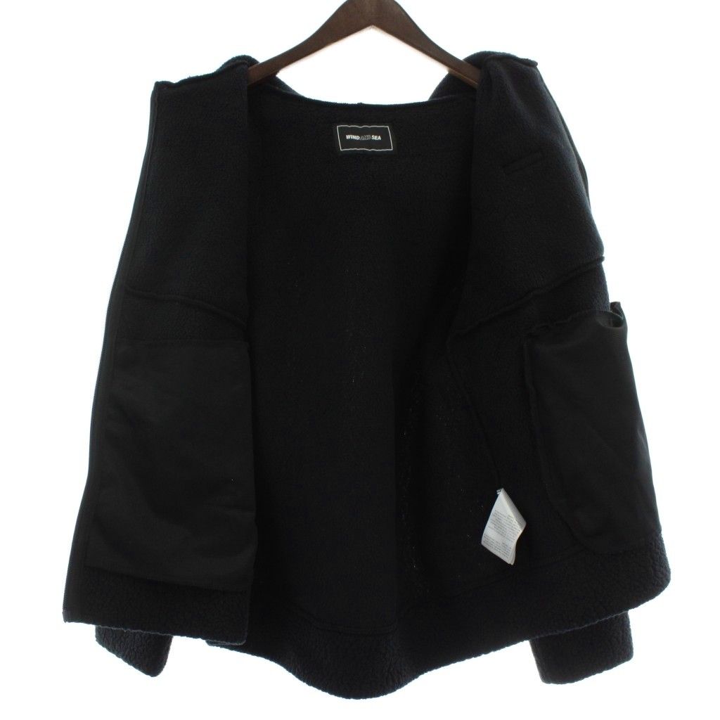  ウィンダンシー WIND AND SEA セットアップ 上下 フリースジャケット パーカー 長袖 ジップアップ パンツ イージー ボア ナイロン ロゴ L XL 黒 ブラック XZ GY 12 その他 トップス