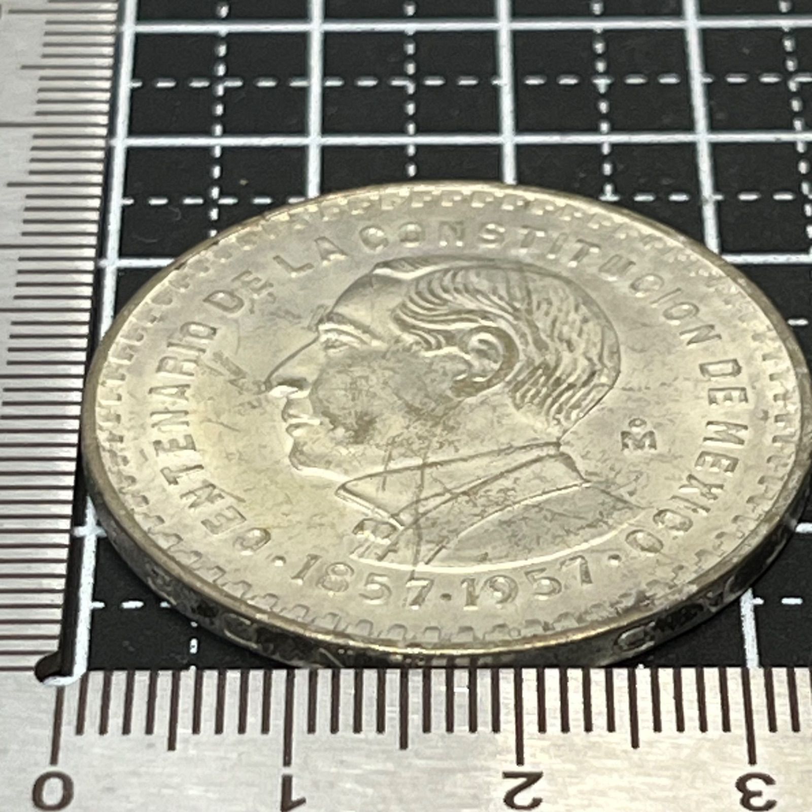 銀貨】1957年 メキシコ 1ペソ銀貨 José Morelos／Centenario 1857-1957