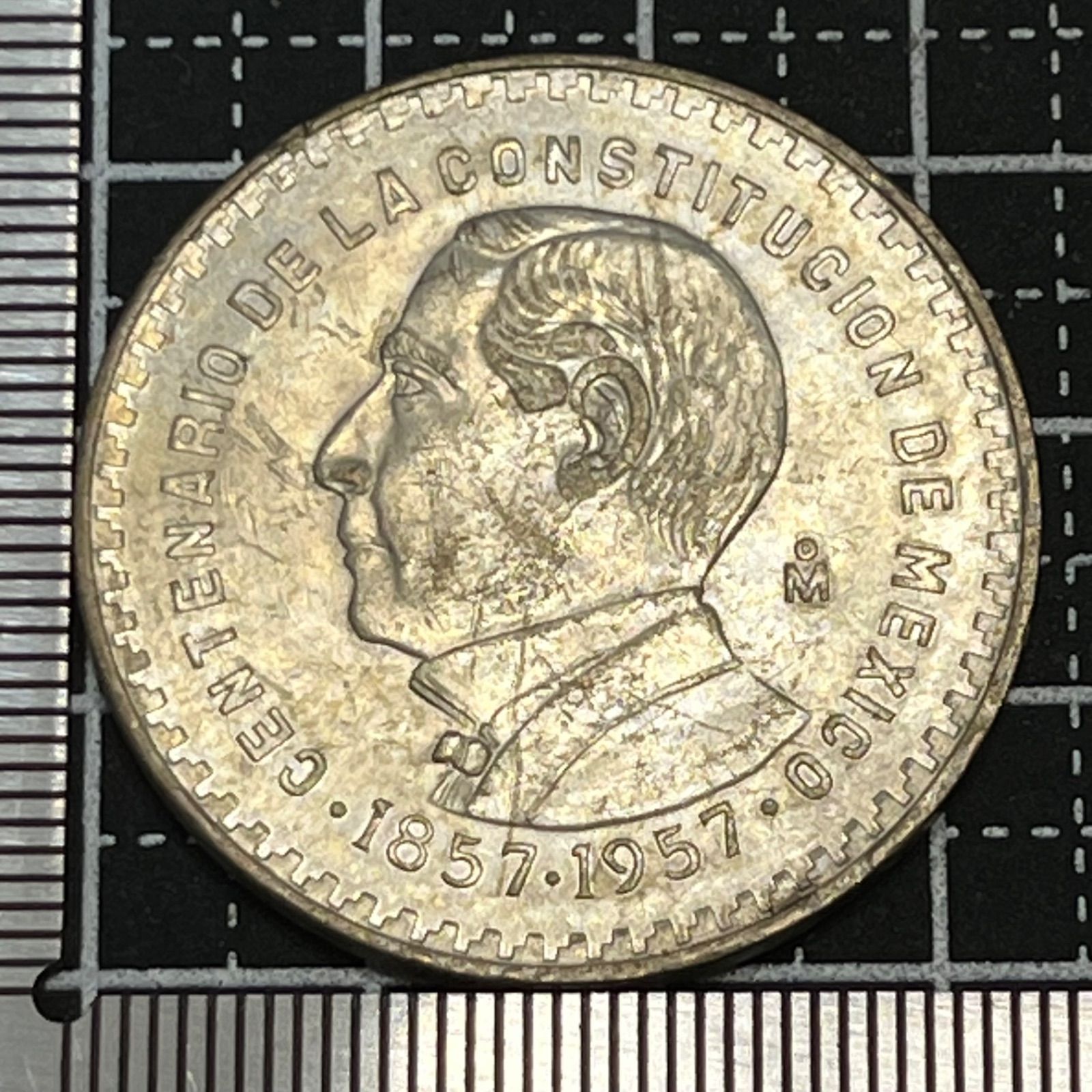 銀貨】1957年 メキシコ 1ペソ銀貨 José Morelos／Centenario 1857-1957
