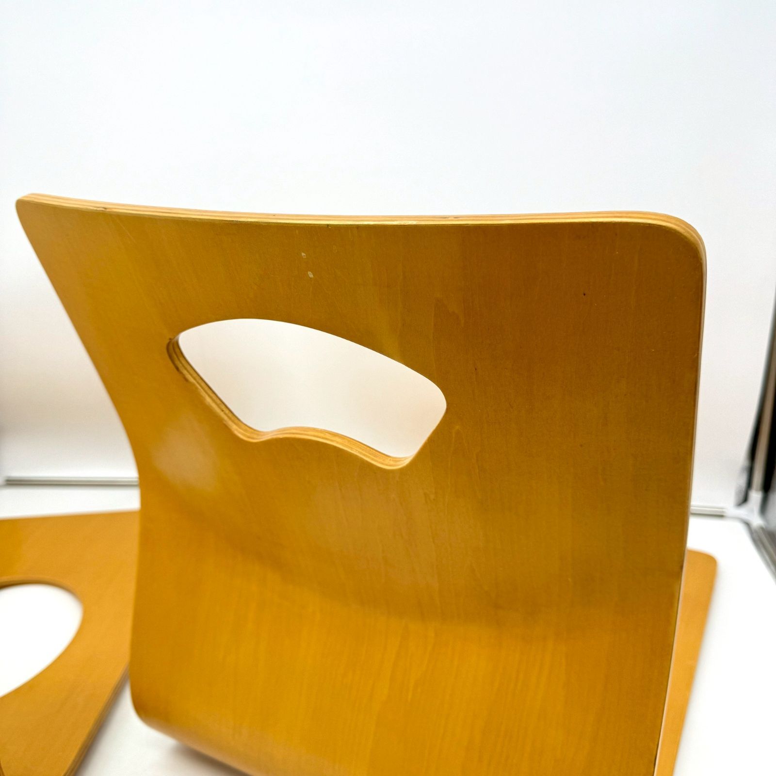 良品✨NITORI 木製 曲げ木座椅子 4脚セット 重ね収納 和モダン 座椅子