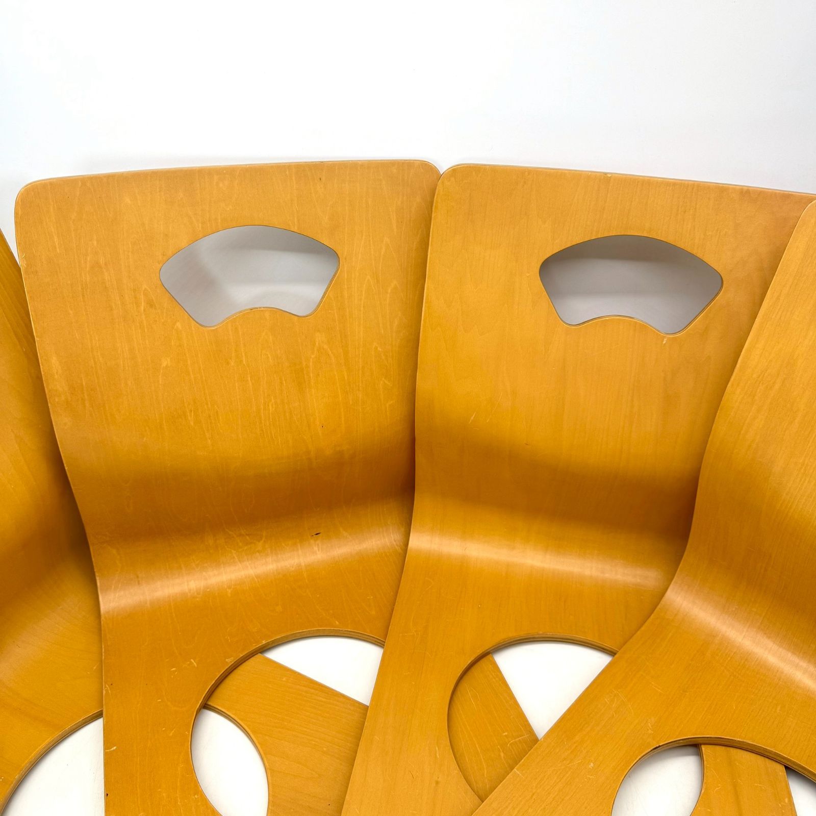 良品✨NITORI 木製 曲げ木座椅子 4脚セット 重ね収納 和モダン 座椅子