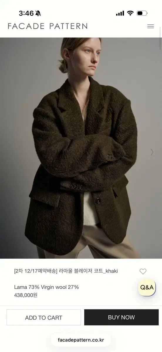 FACADE PATTERN ファサードパターン ラマウール ブレーザー コート s