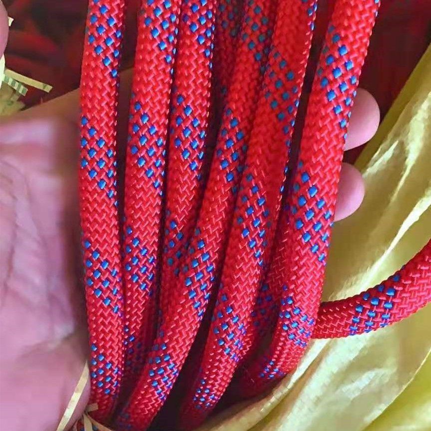 新入荷 ナイロンロープ10 mm 14 mm登山ロープ耐引裂き安全ロープダブルカラビナ安全脱出ロープキャンプ 空中作業 12 50 M