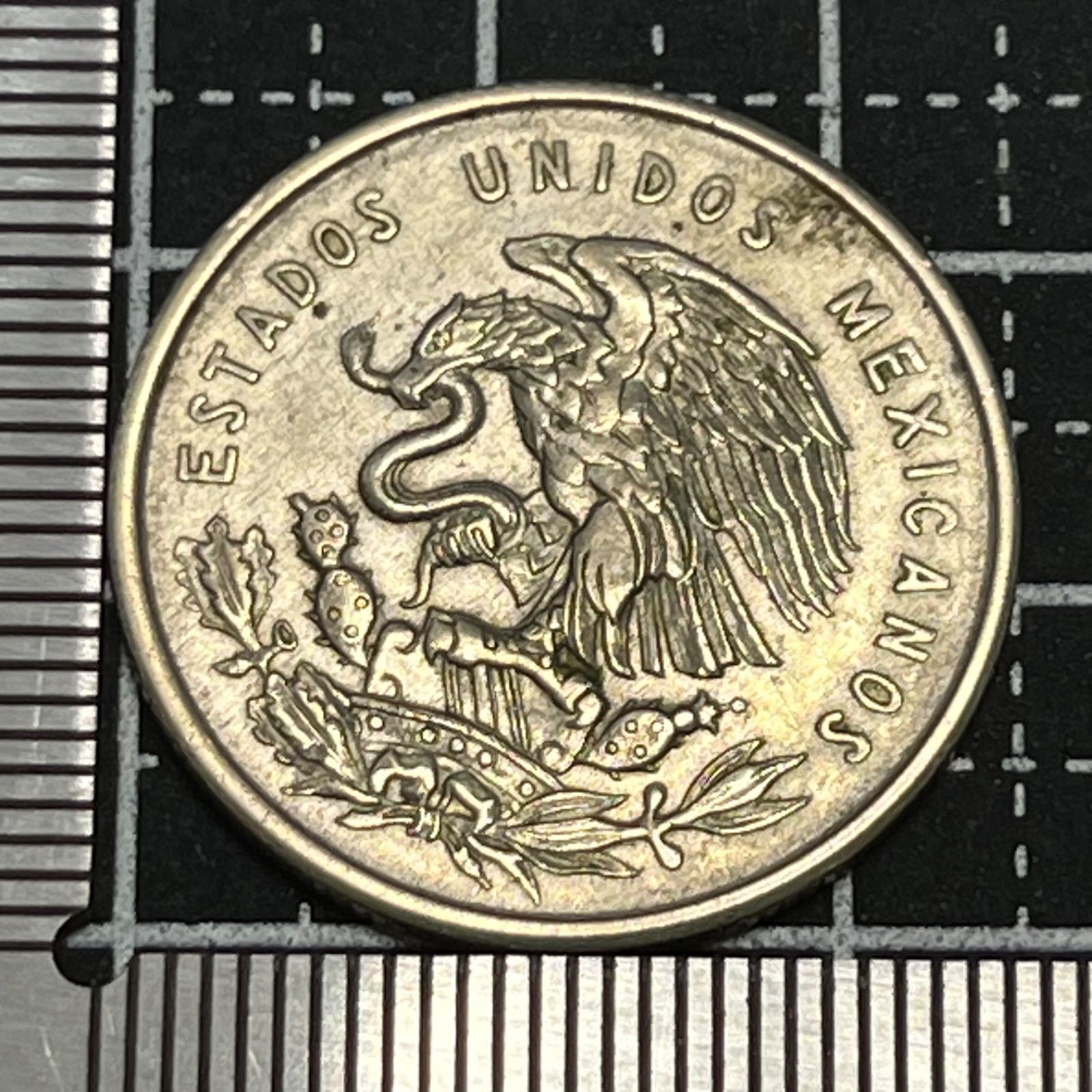 銀貨】1950年 メキシコ 50センタボ銀貨／.300シルバー 6.66g／アステカ