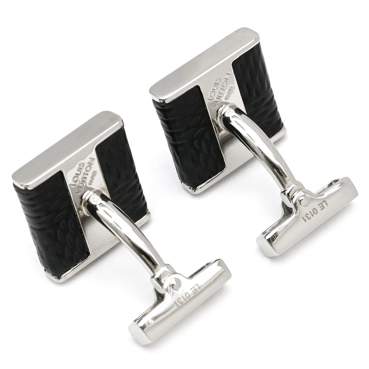 ルイヴィトン LOUIS VUITTON カフス ブトン ドゥ マンシェット ソーホー ダミエグラフィットキャンバス ダミエグラフィット シルバー金具 黒 カフリンクス M 65072 LE 0131