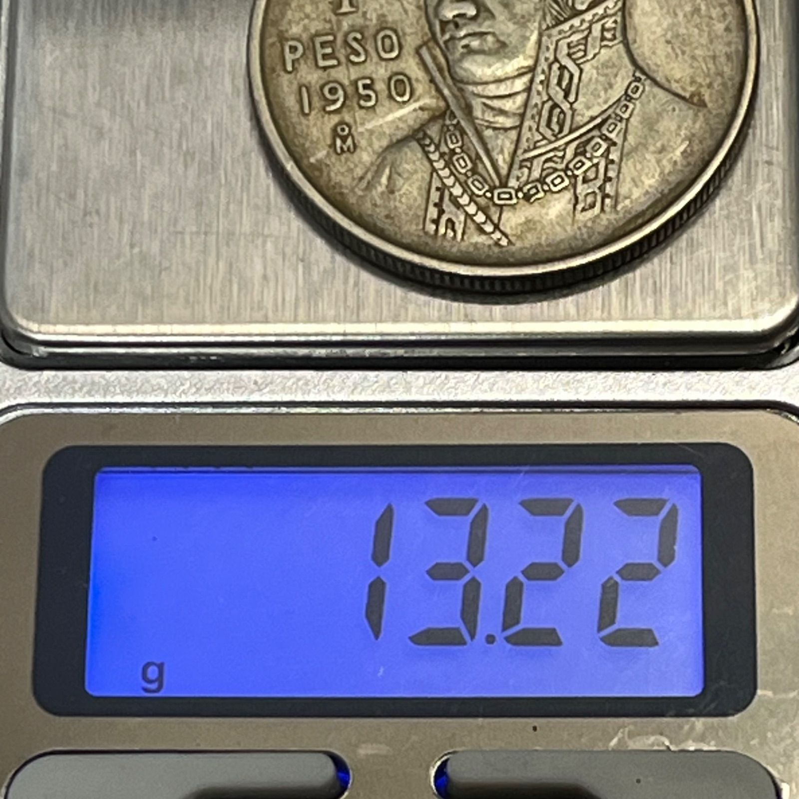銀貨】1950年 メキシコ 1ペソ銀貨／モレーロス肖像・銀50%の重厚感