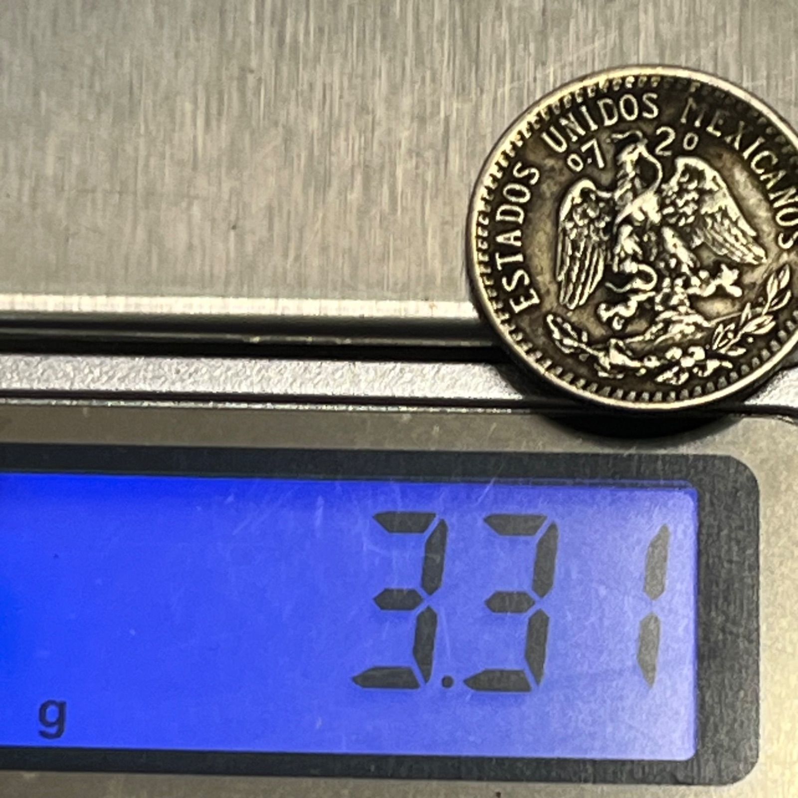 銀貨】1939年 メキシコ 20センタボ（.720銀）自由の光線・国章イーグル