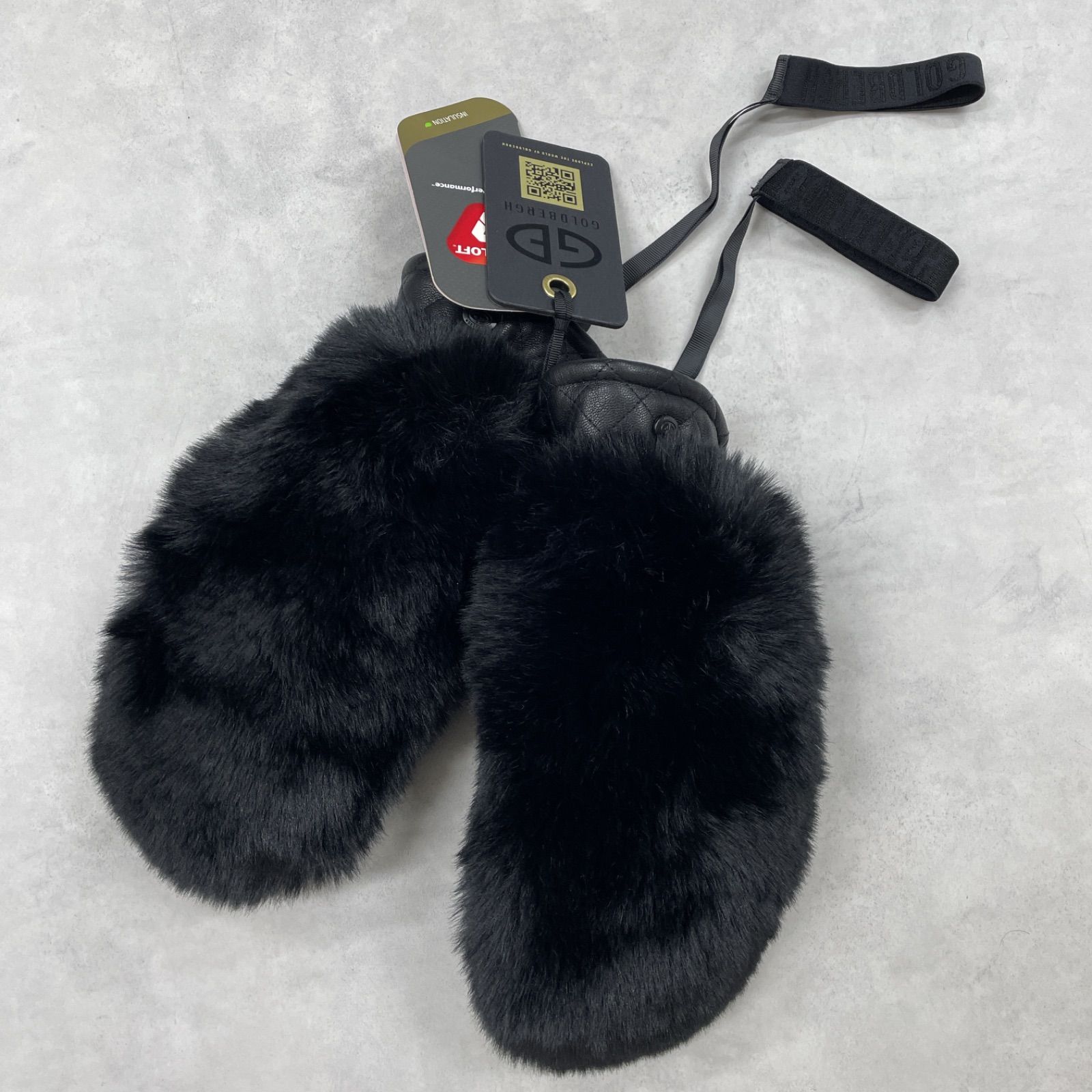 ゴールドバーグ グローブ 手袋 ミトン レザー ファー 黒 レディース 6.5