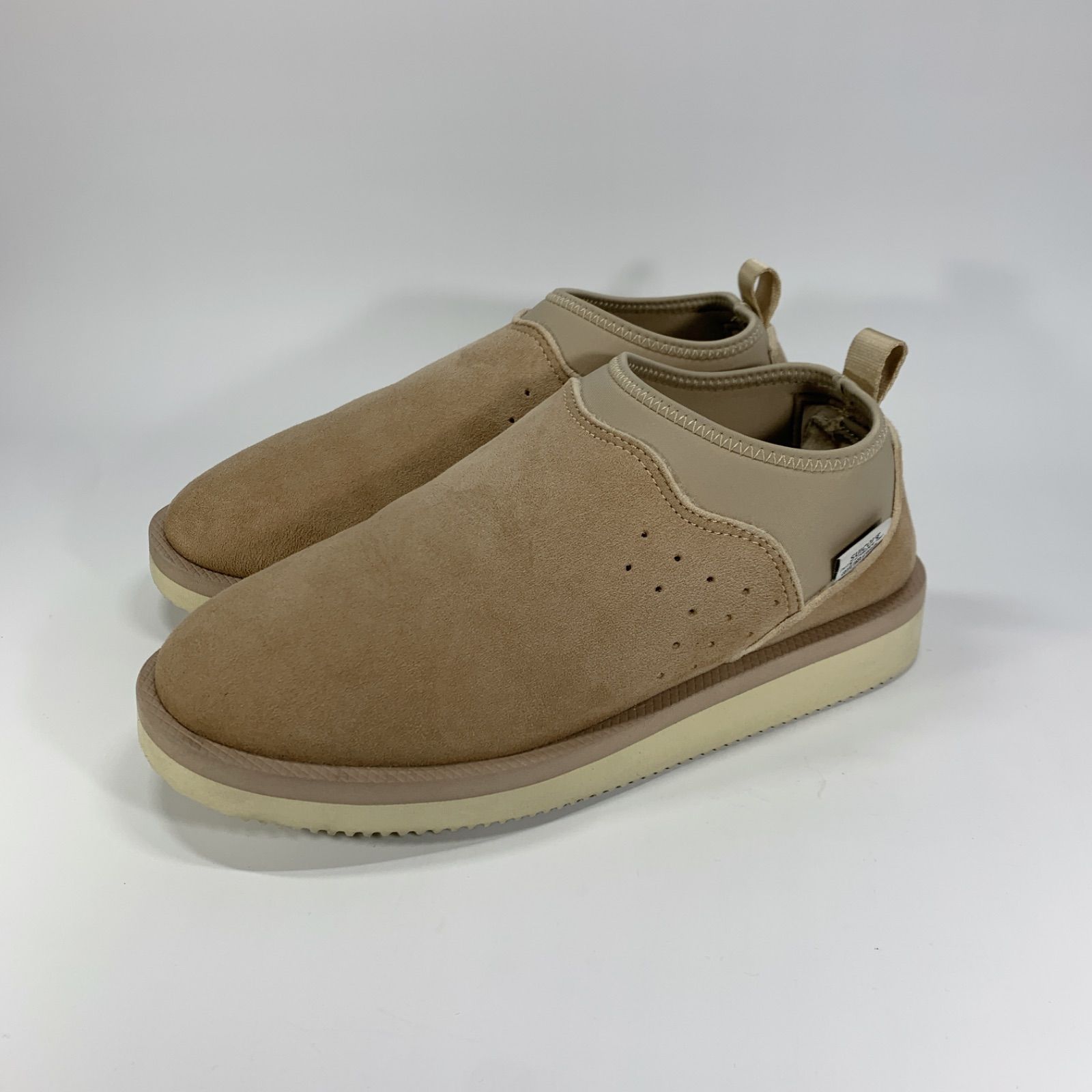 ◯ SUICOKE スイコック ムートン スリッポン サボ スエード ベージュ 24 ファー ボア フラットシューズ