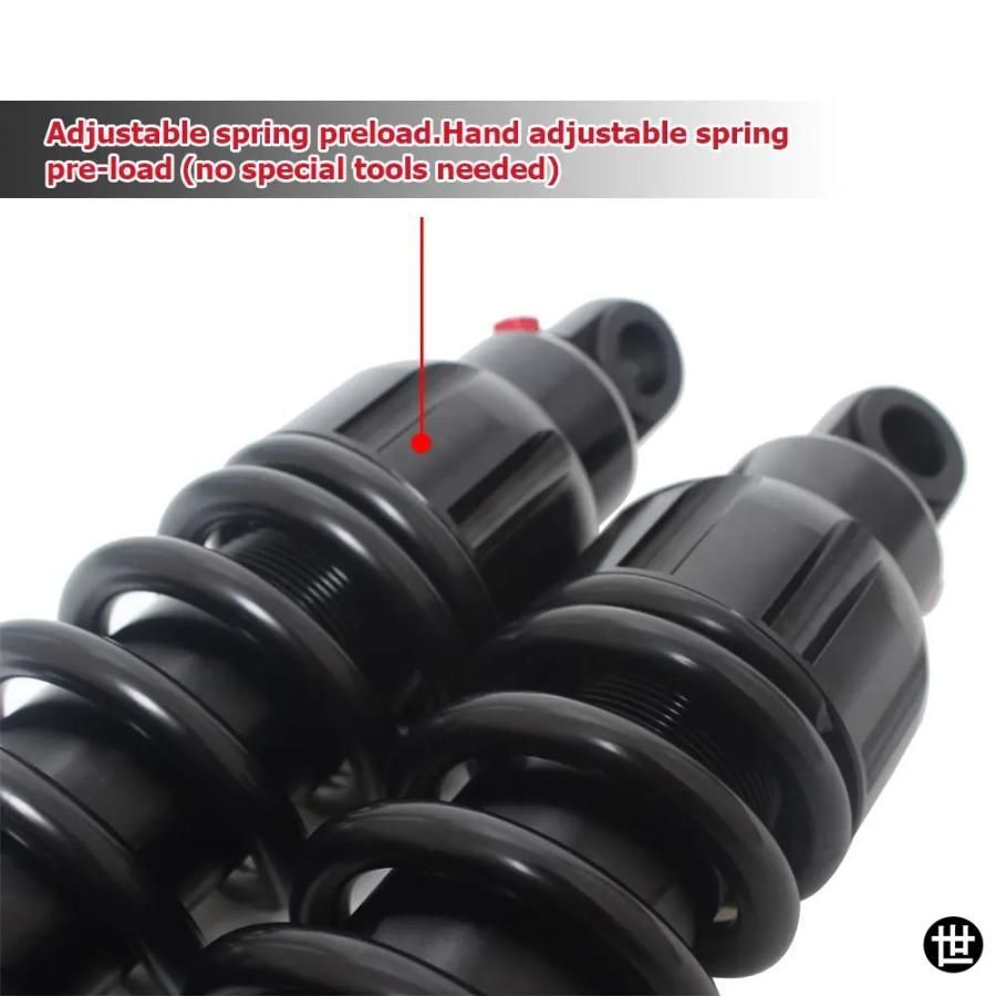 343MM バイク用ショックアブソーバー サスペンション リアショッカー