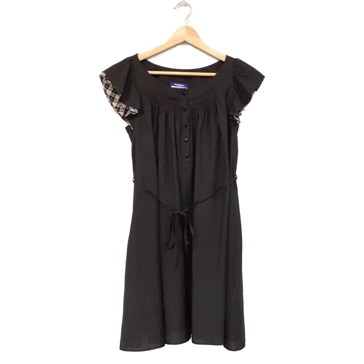 Burberry Blue Label バーバリーブルーレーベル ワンピース サイズ38 M レディース - 黒 クルーネック 半袖 ミニ