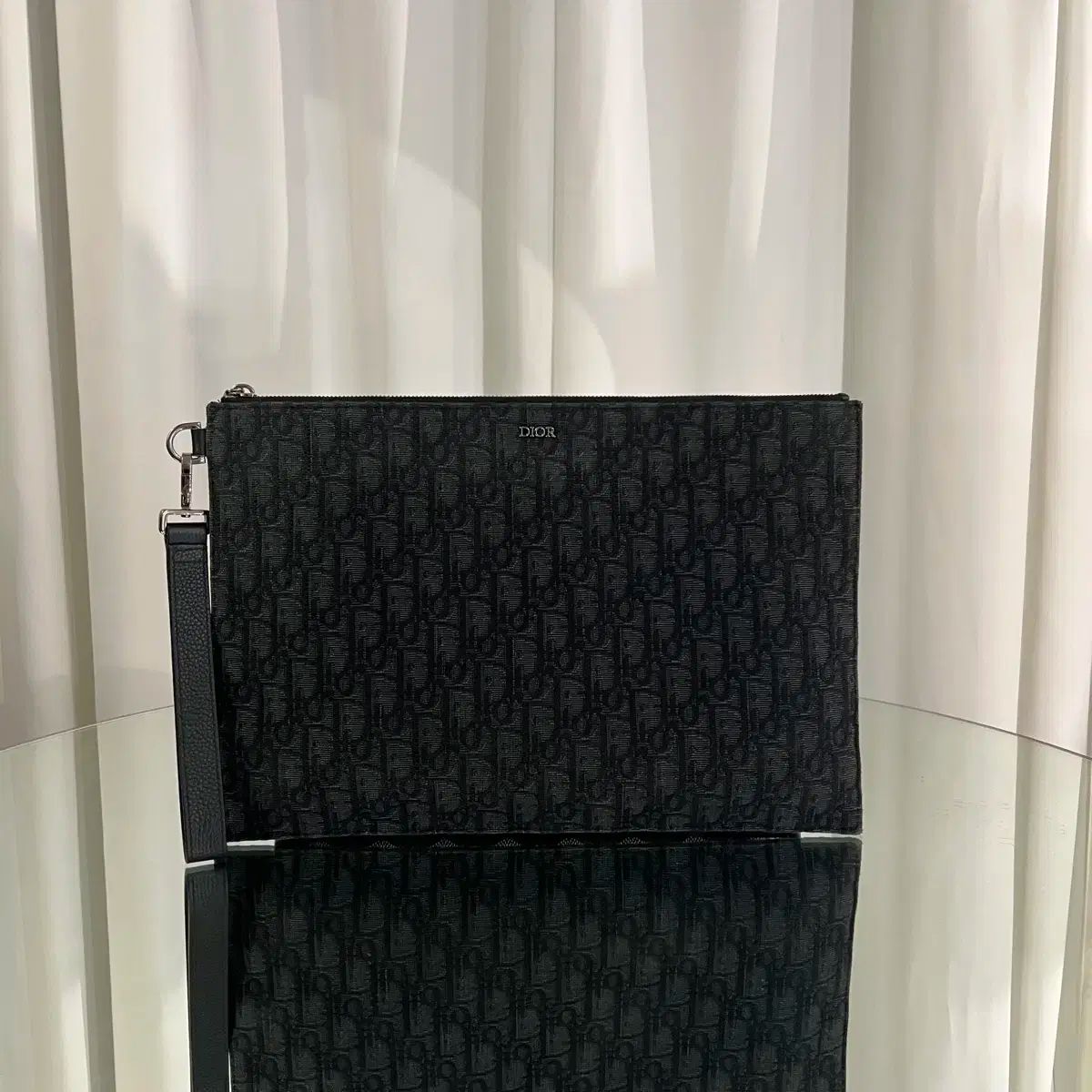 A ディオール オブリーク ジャカード ポーチ クラッチバッグ ブラック
