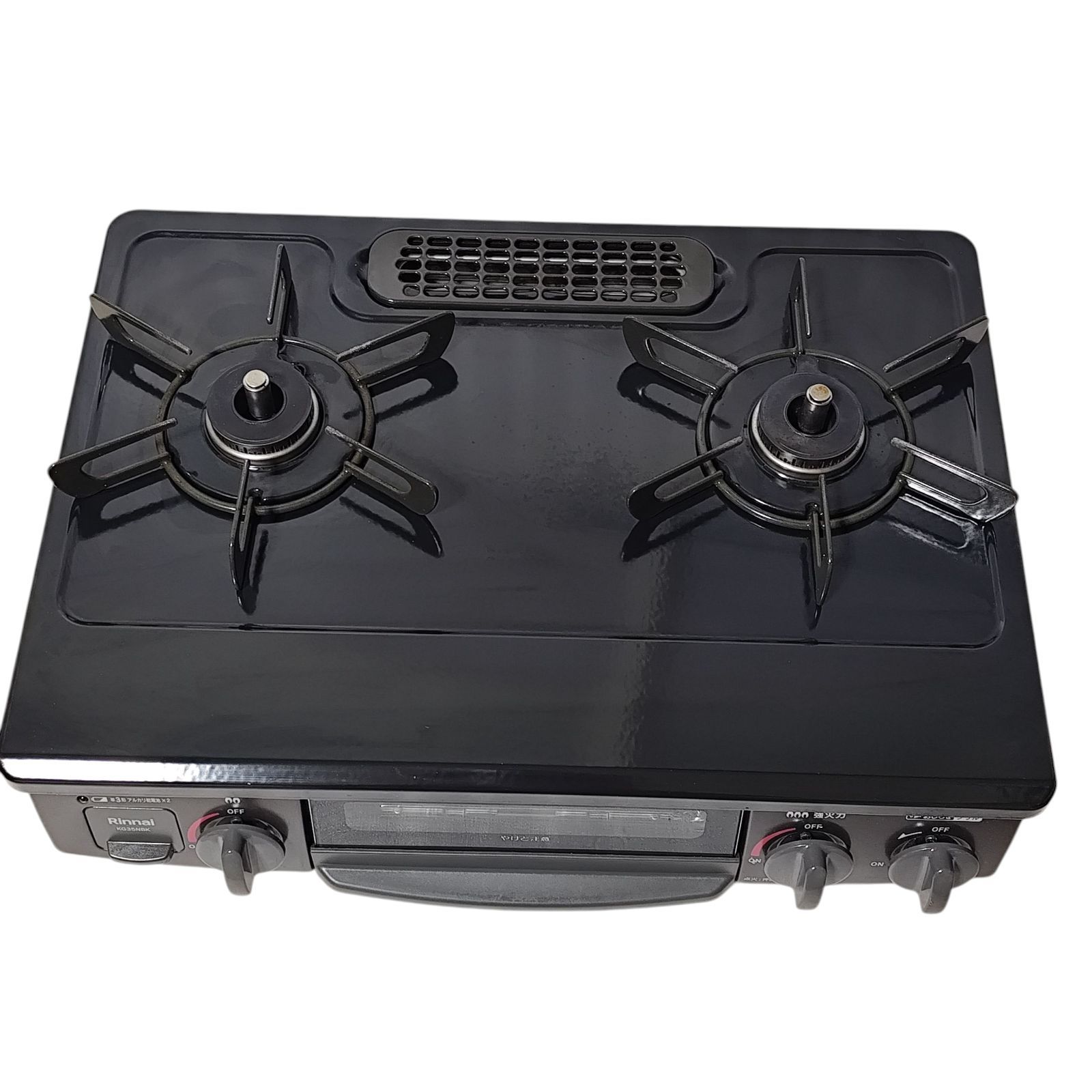 管理番号3247 リンナイ ガステーブル ガスコンロ 都市ガス12 A 13 A用 幅約56 cm 片面焼きグリル 右強火力 ブラック