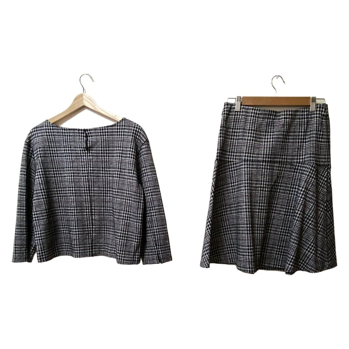 23区 ニジュウサンク スカートセットアップ レディース - ライトグレー×黒×レッド チェック柄