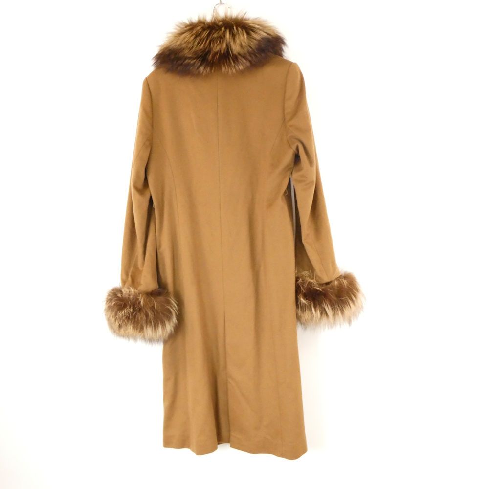 BALMAIN バルマン チェスターコート カシミヤ シルク ファー レディース