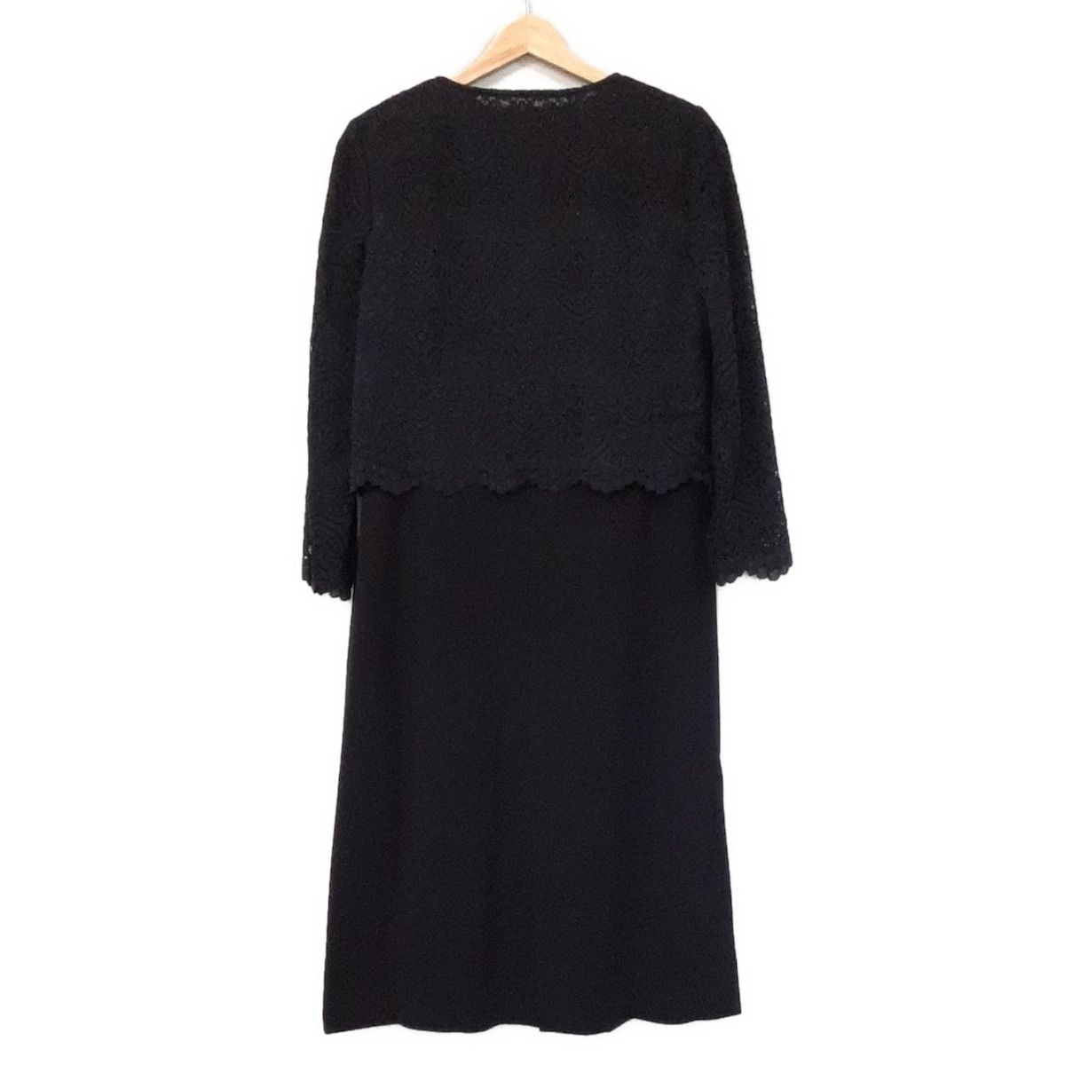 Leilian レリアン ワンピース サイズ11 M レディース - ダークネイビー クルーネック 長袖 ロング